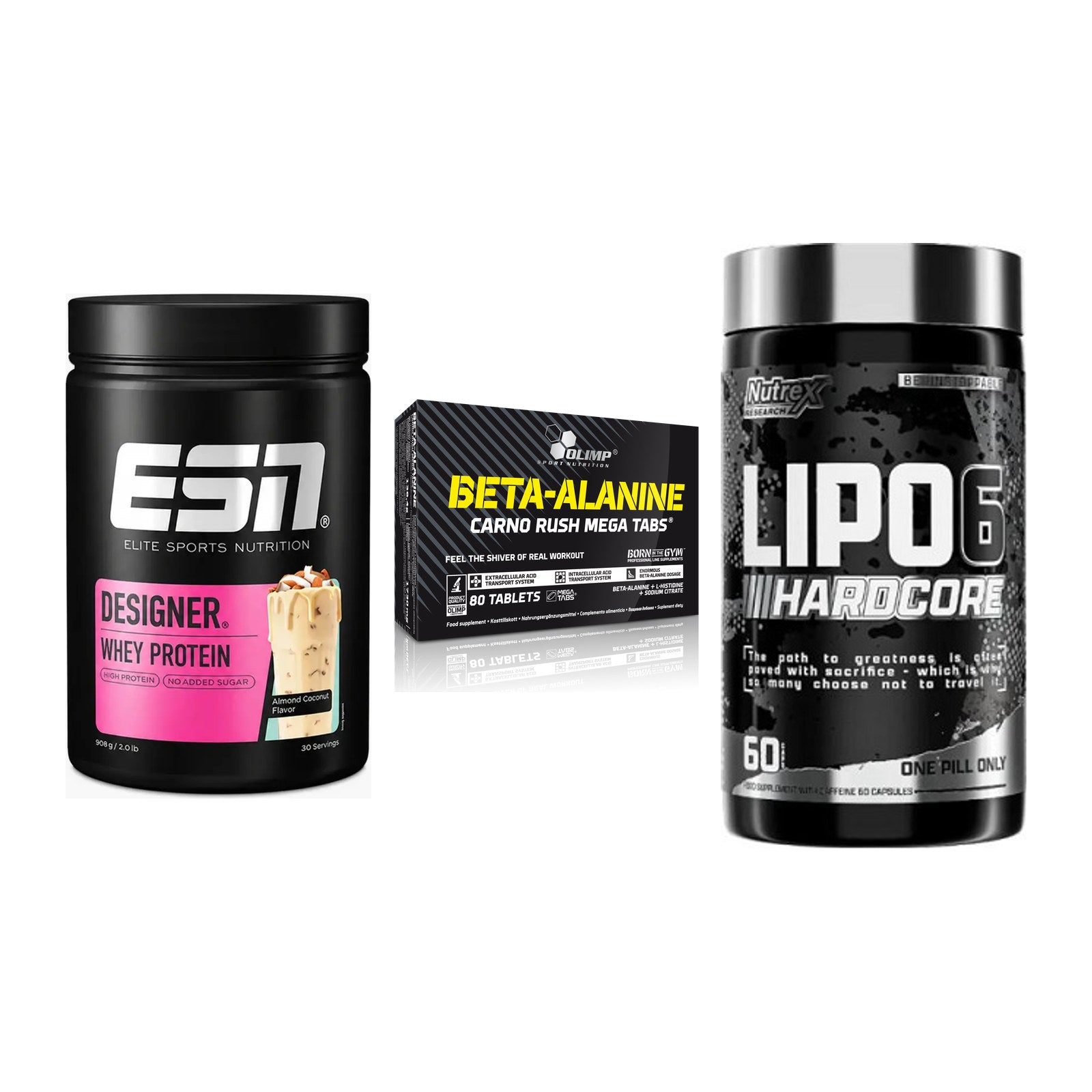 Definitionsphase-Set: ESN Designer + Olimp Beta-Ala + Nutrex Lipo 6 – alle enthaltenen Artikel