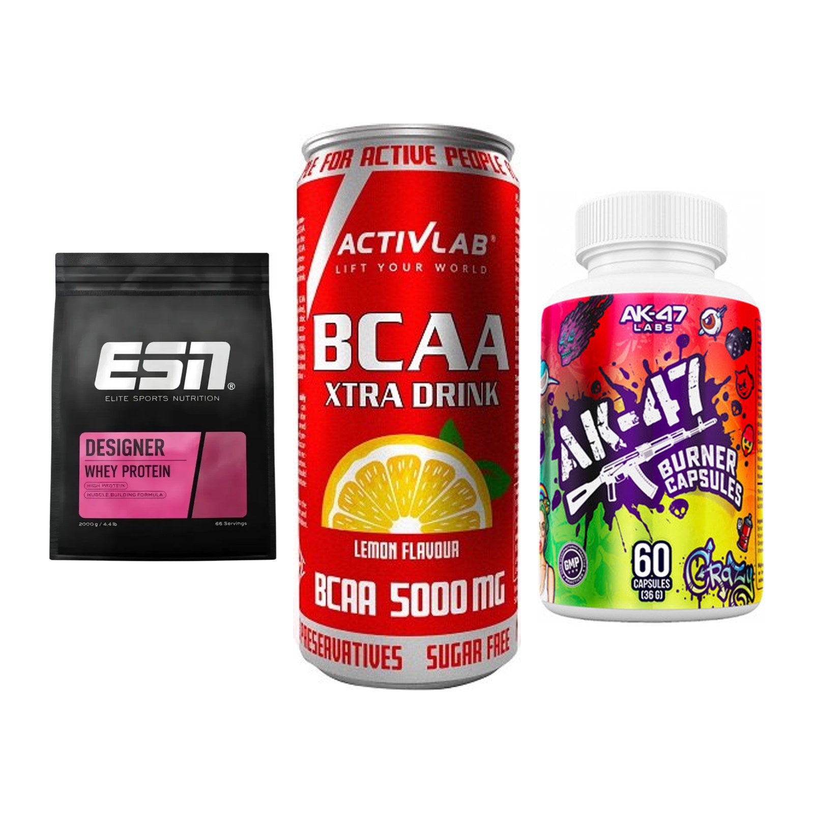 Definitionsphase-Set: ESN Designer + Activlab BCAA + AK47 Labs – alle enthaltenen Artikel