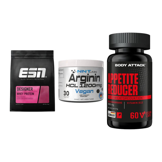 Definitionsphase-Set: ESN Designer + NNT Arginin + Body Attack – alle enthaltenen Artikel