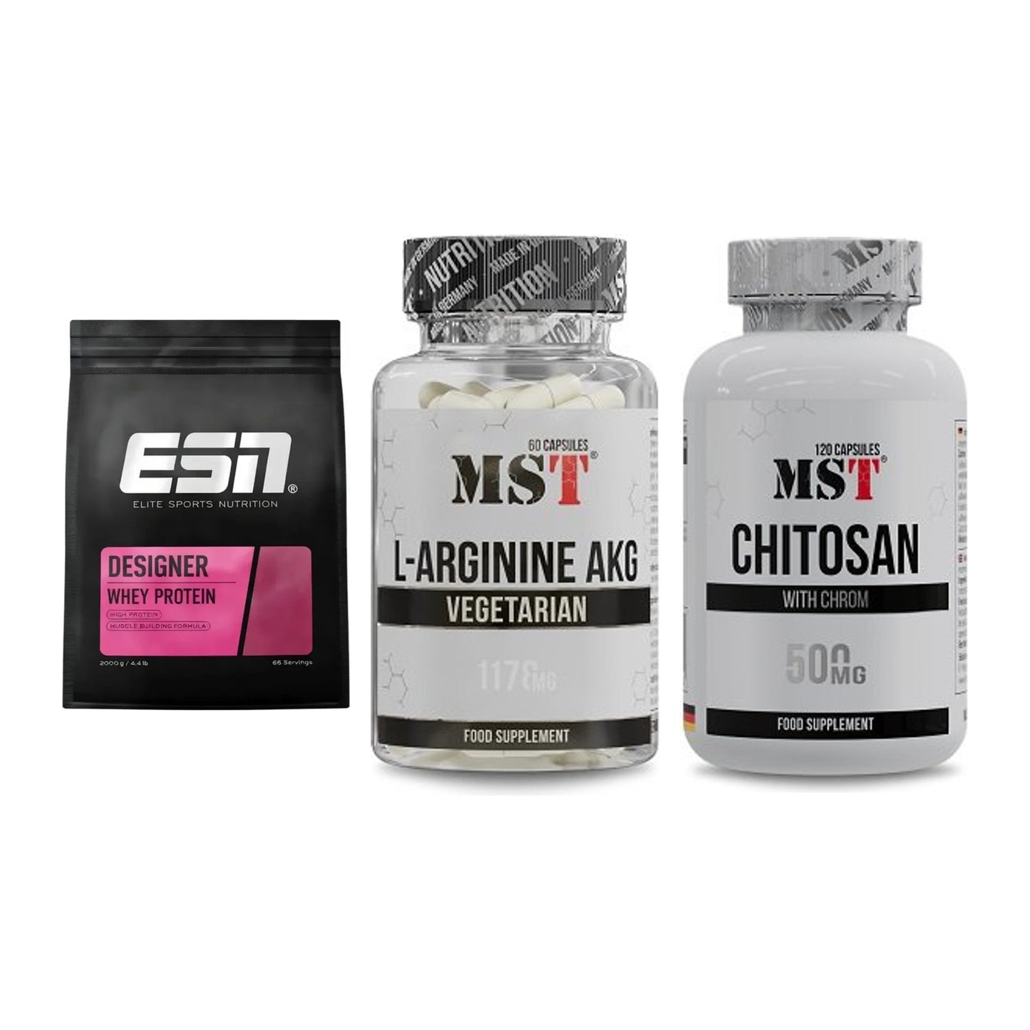 Definitionsphase-Set: ESN Designer + MST Arginin + MST Chitosan – alle enthaltenen Artikel