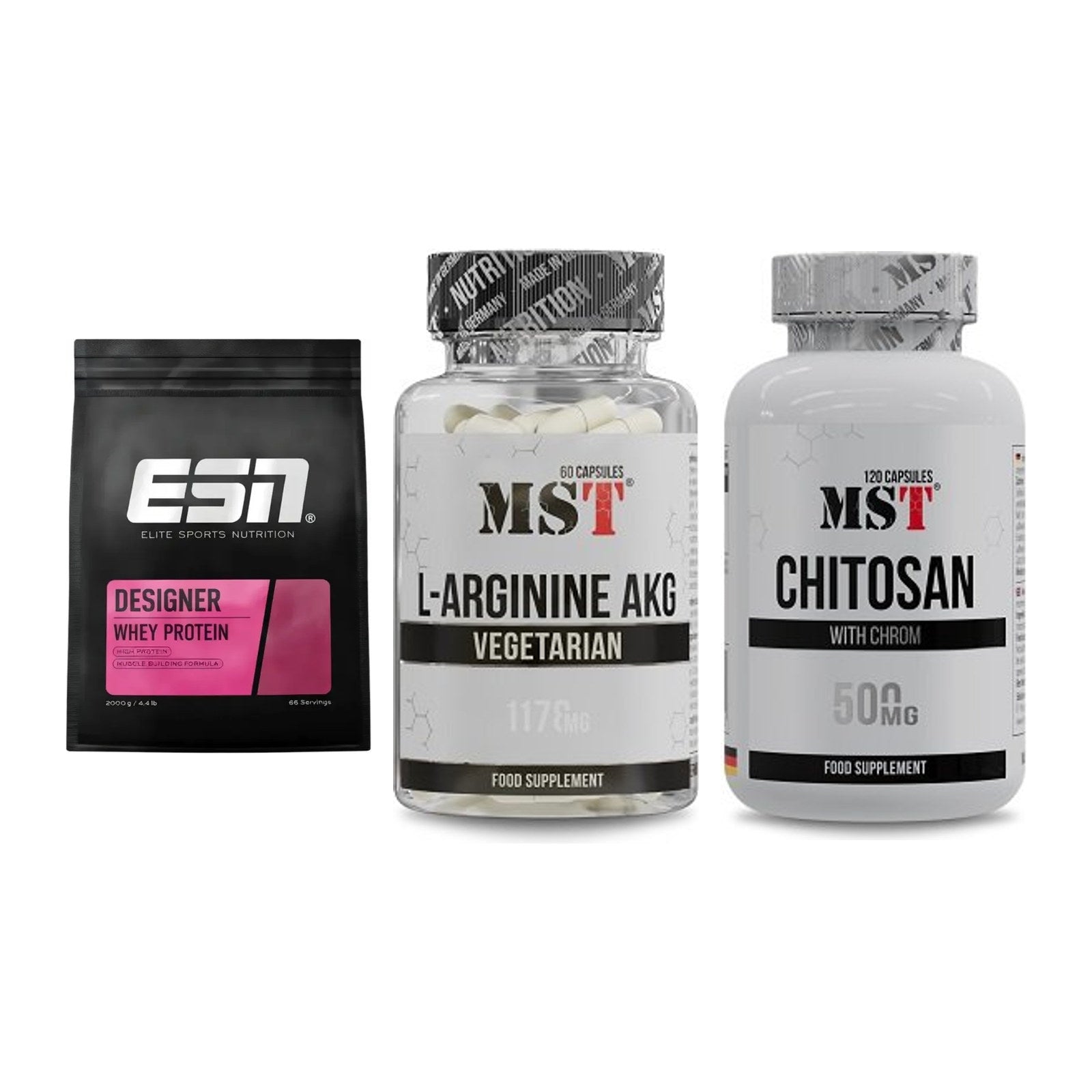 Definitionsphase-Set: ESN Designer + MST Arginin + MST Chitosan – alle enthaltenen Artikel