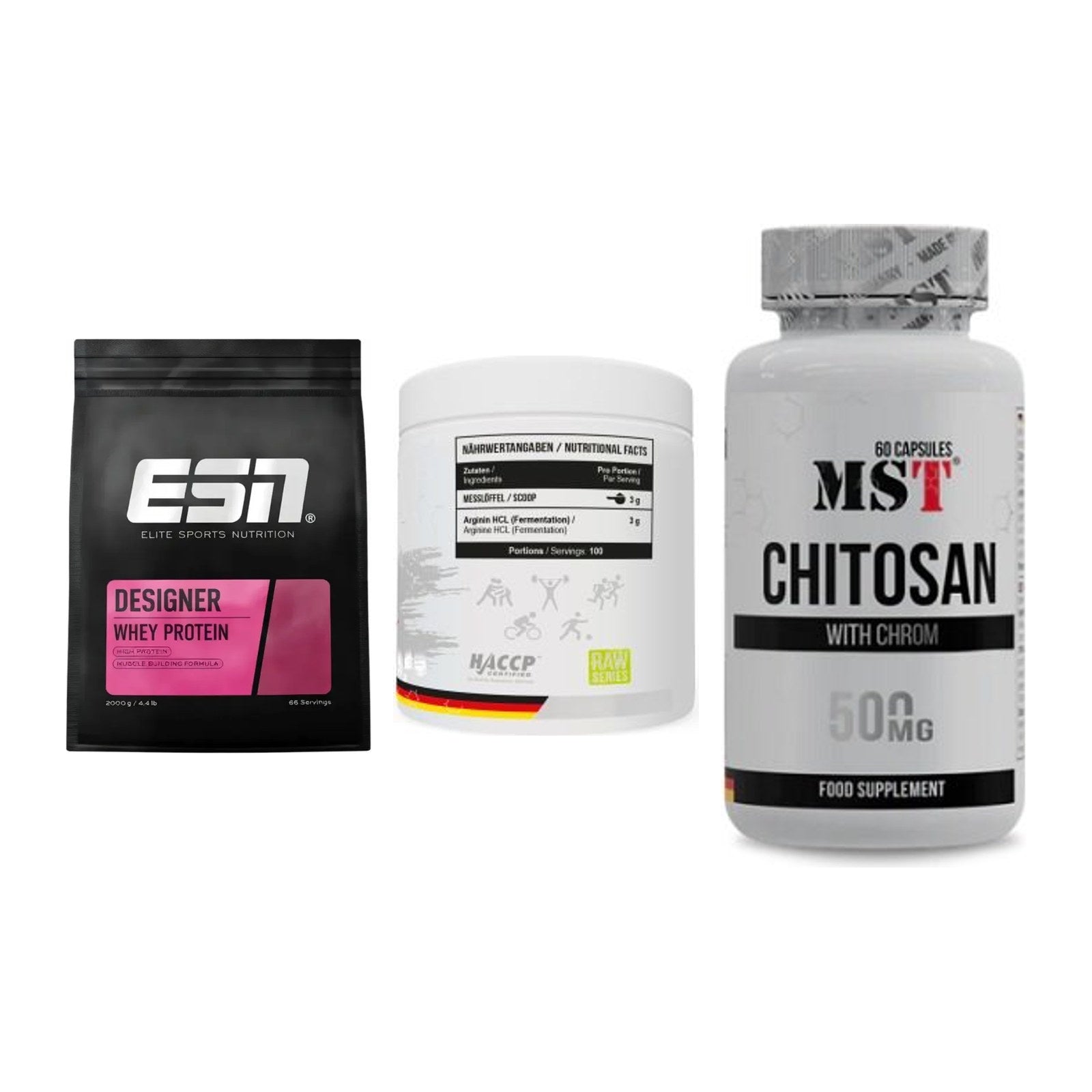 Definitionsphase-Set: ESN Designer + MST Arginine + MST Chitosan – alle enthaltenen Artikel