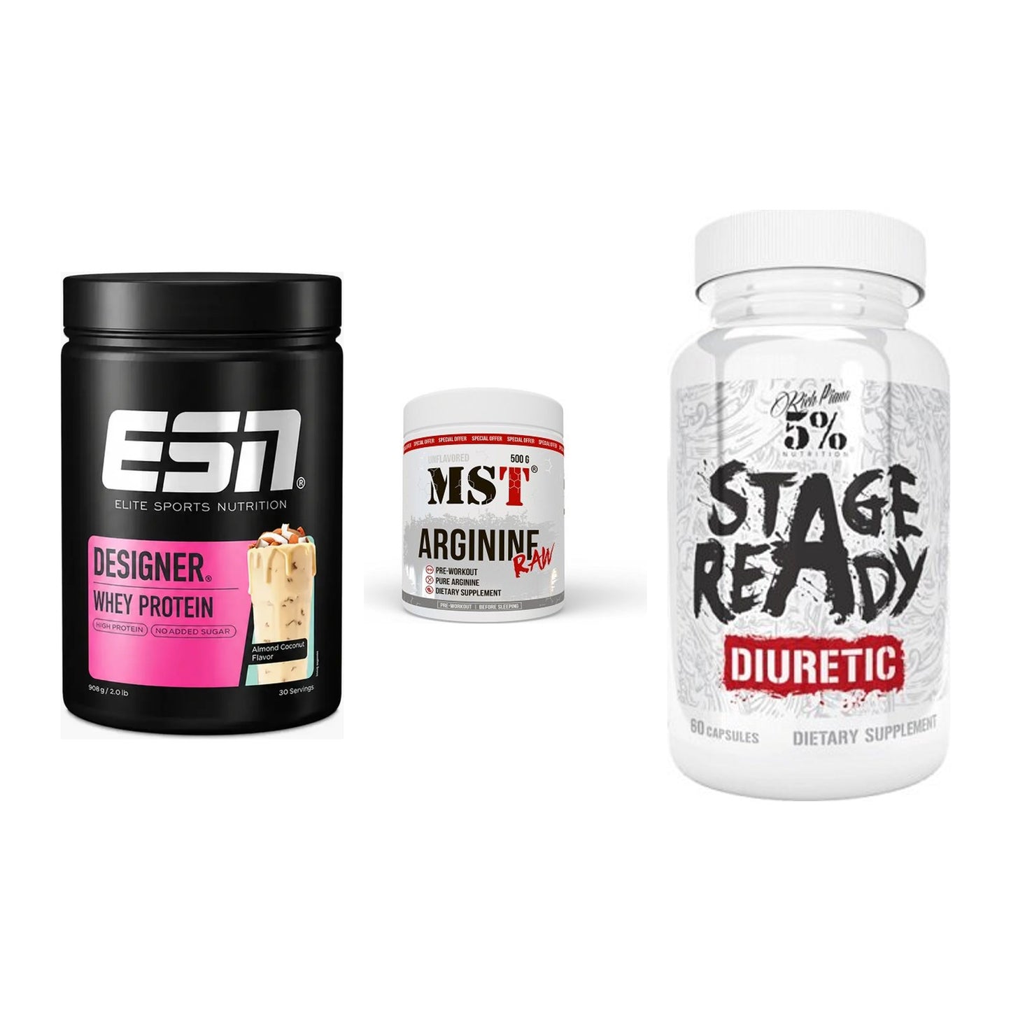 Definitionsphase-Set: ESN Designer + MST Arginine + 5% Nutrition – alle enthaltenen Artikel