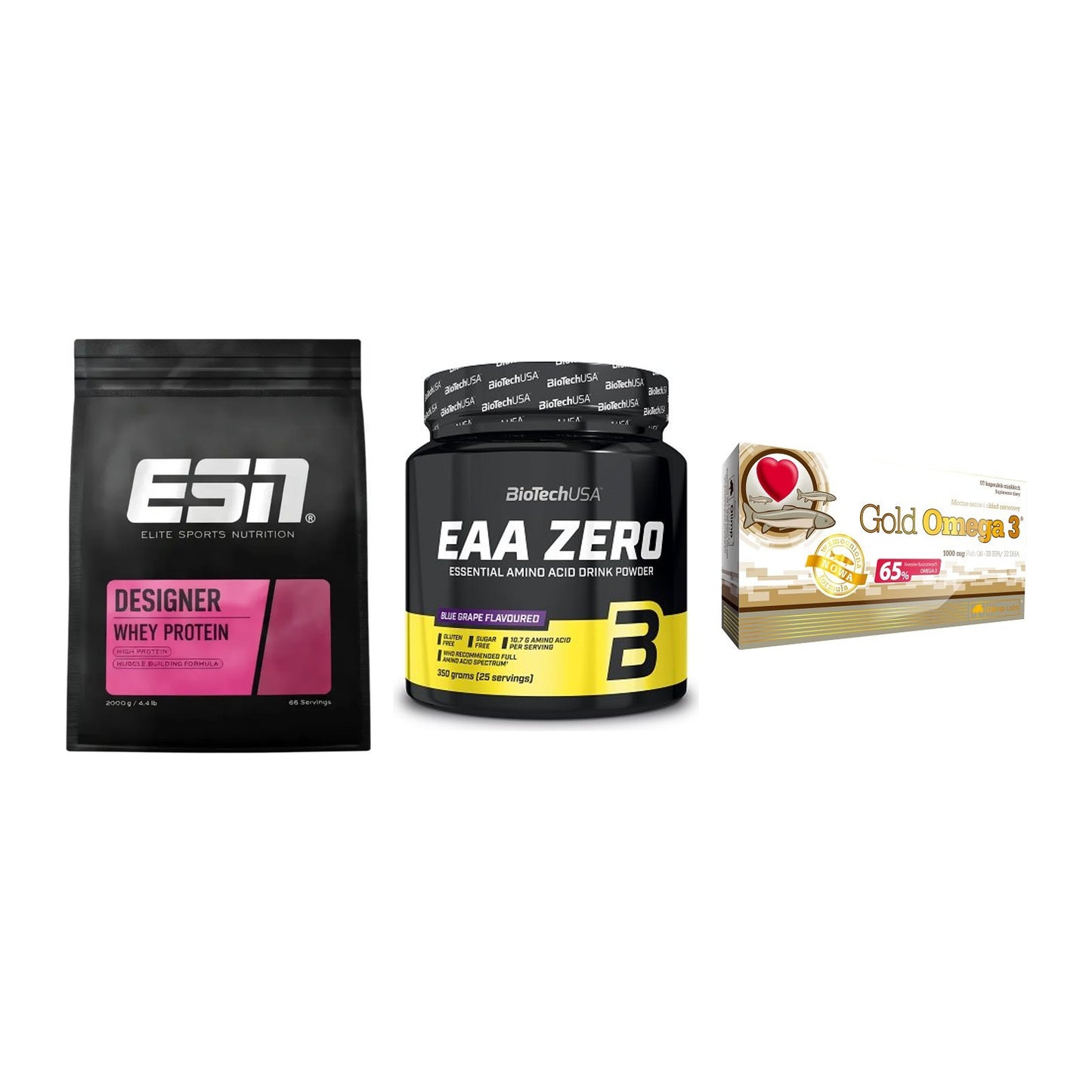 Definitionsphase-Set: ESN Designer + BioTech EAA + Olimp Omega 3 – alle enthaltenen Artikel