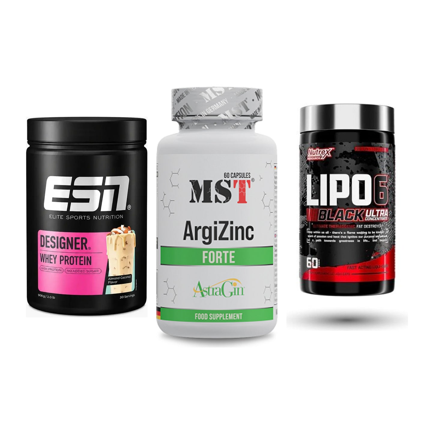 Definitionsphase-Set: ESN Designer + MST ArgiZinc + Nutrex Lipo 6 – alle enthaltenen Artikel