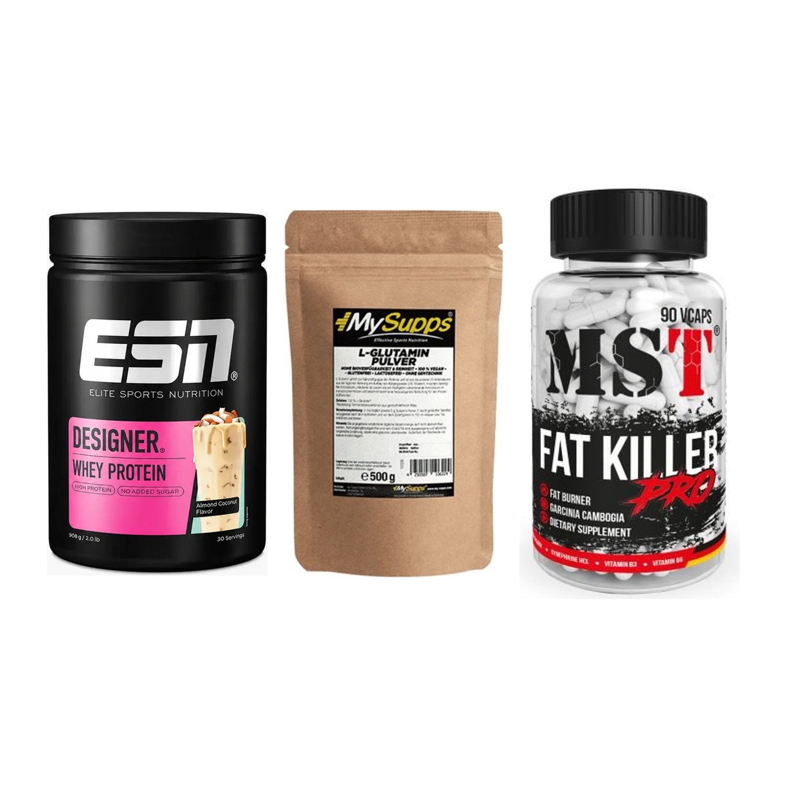 Definitionsphase-Set: ESN Designer + MySupps Glutam + MST Fat Killer – alle enthaltenen Artikel