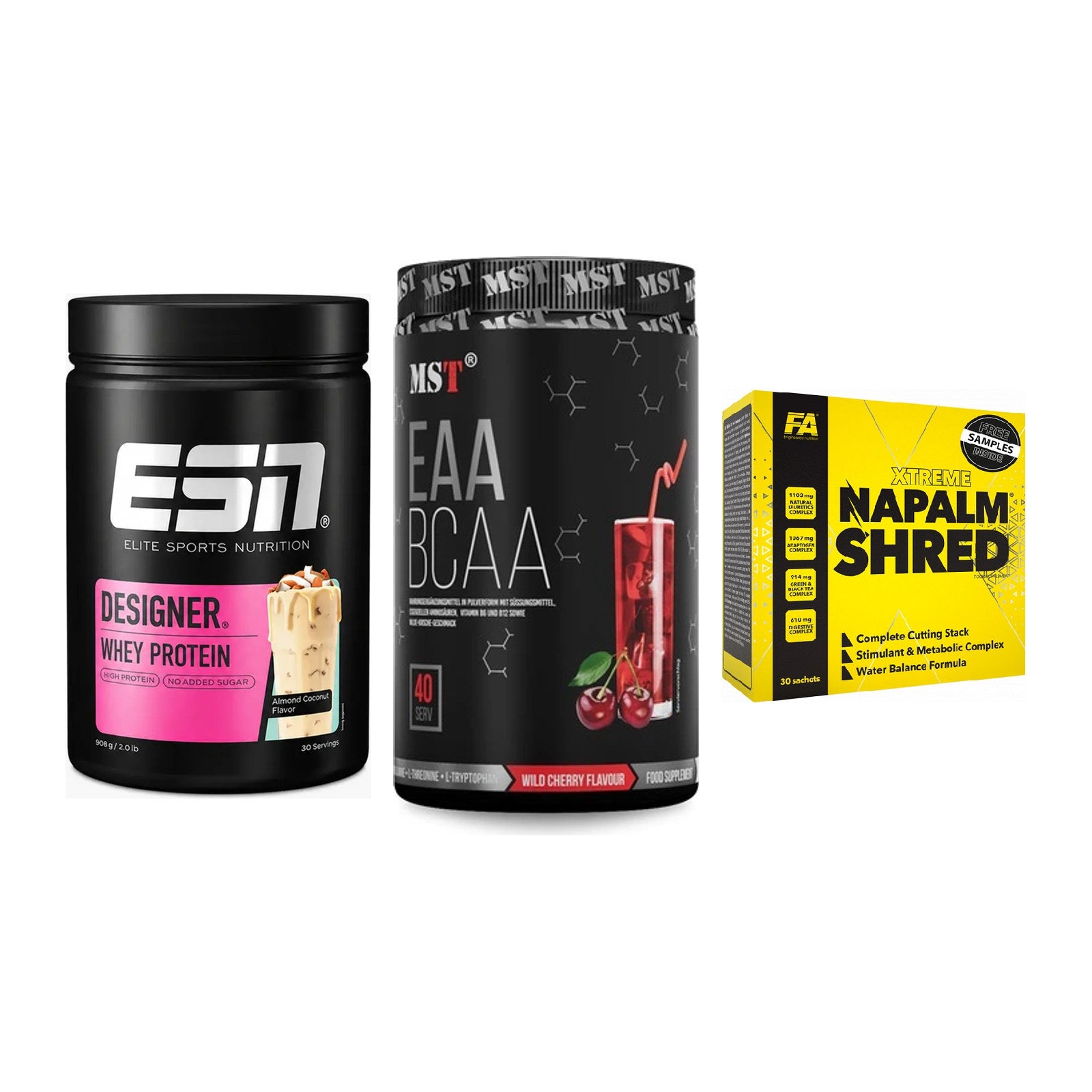 Definitionsphase-Set: ESN Designer + MST EAA & BCAA + FA Nutrition – alle enthaltenen Artikel