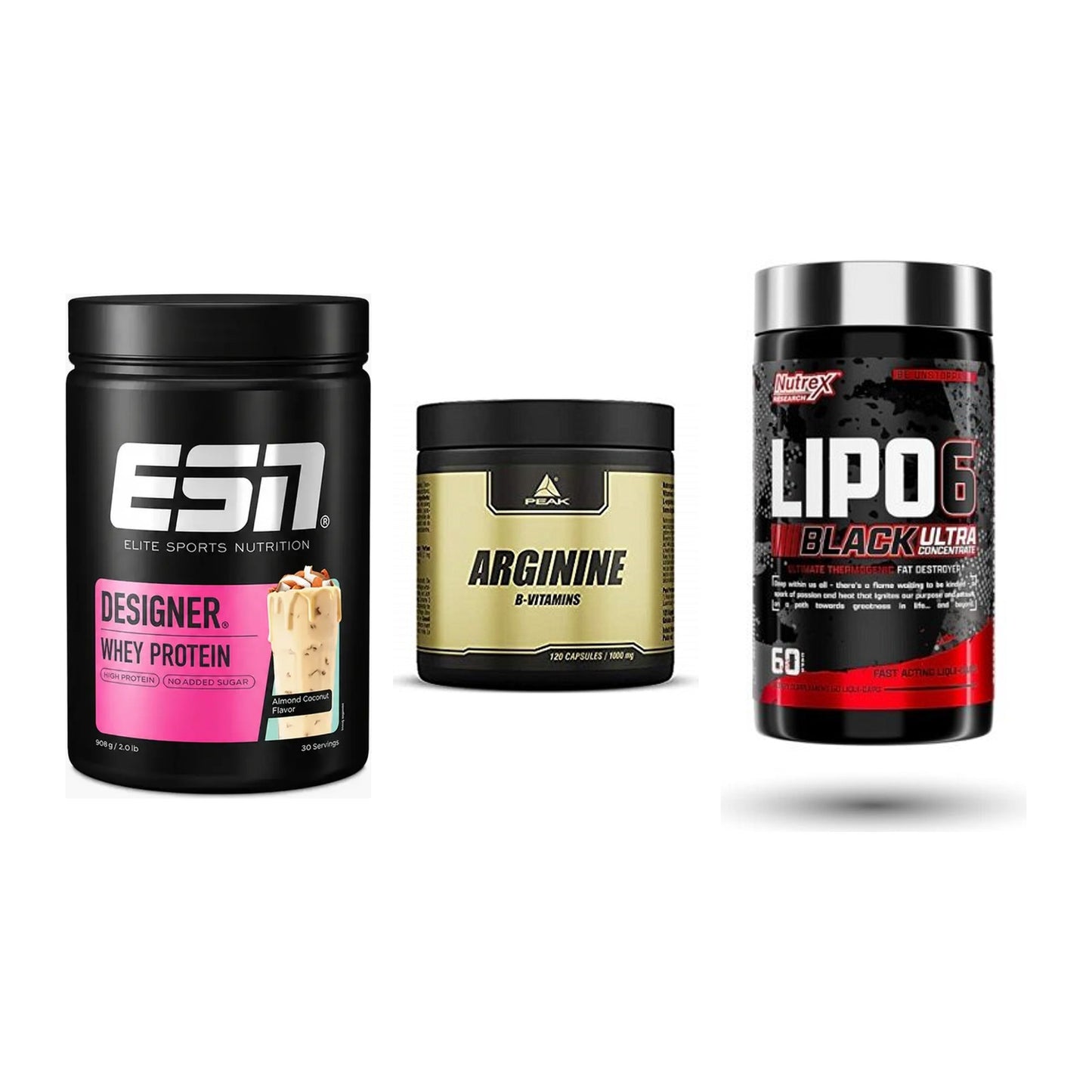 Definitionsphase-Set: ESN Designer + Peak Arginin + Nutrex Lipo 6 – alle enthaltenen Artikel