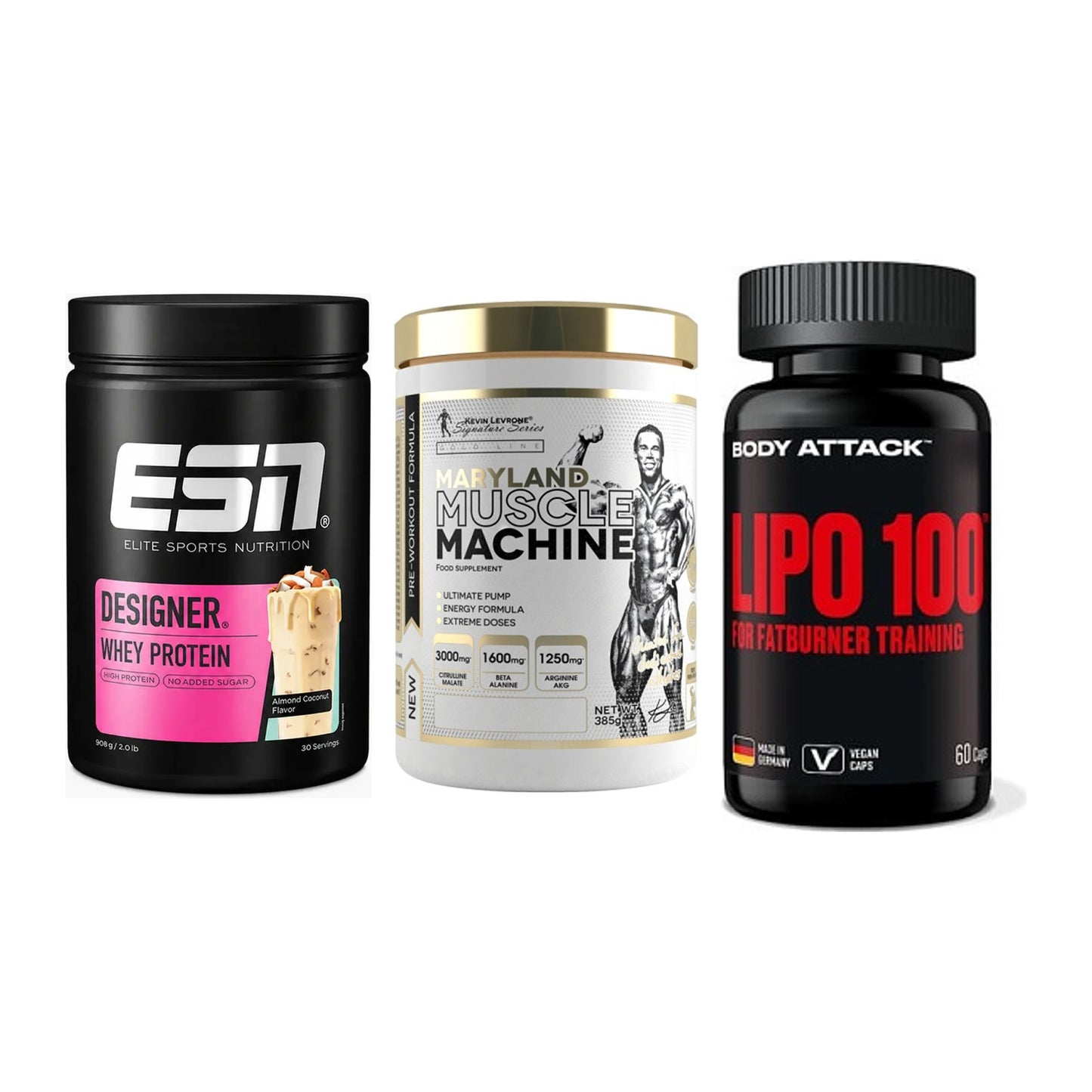 Definitionsphase-Set: ESN Designer + Kevin Levrone + Body Attack – alle enthaltenen Artikel