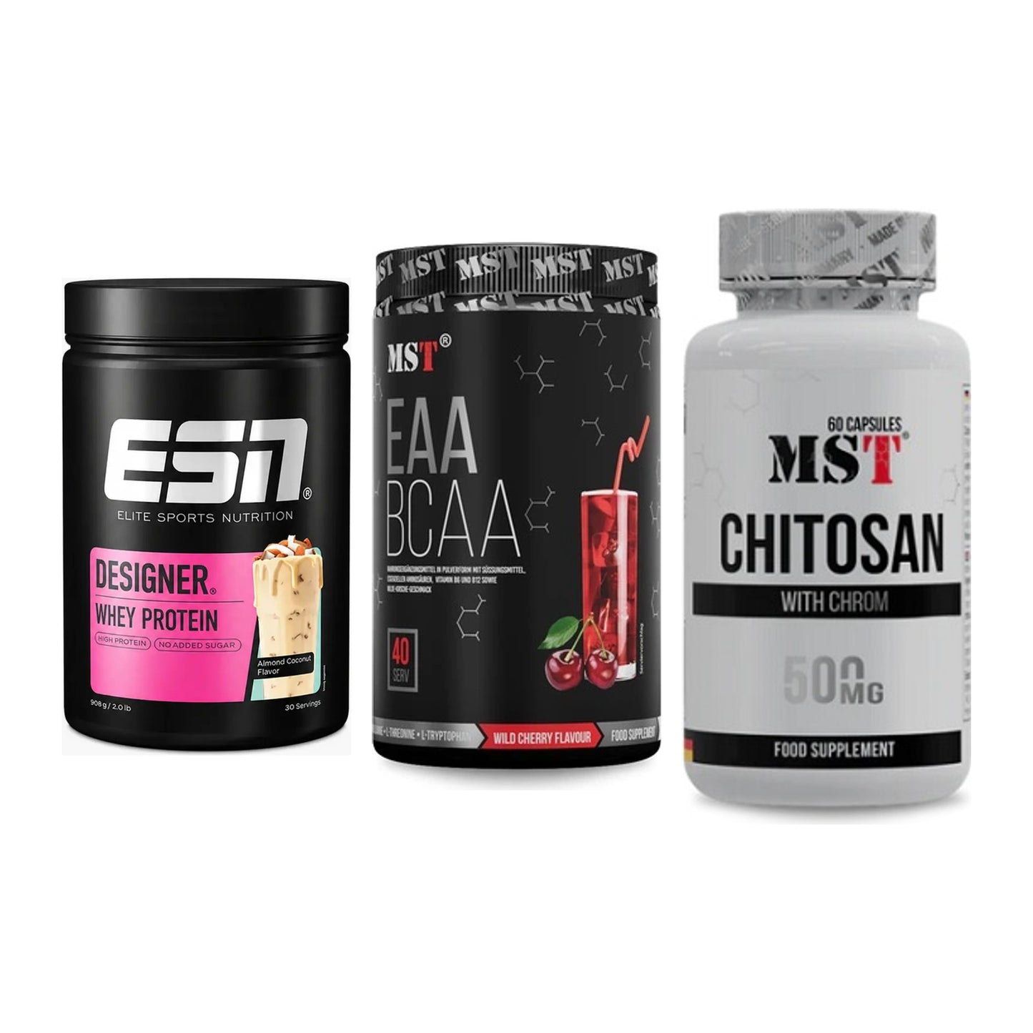 Definitionsphase-Set: ESN Designer + MST EAA & BCAA + MST Chitosan – alle enthaltenen Artikel