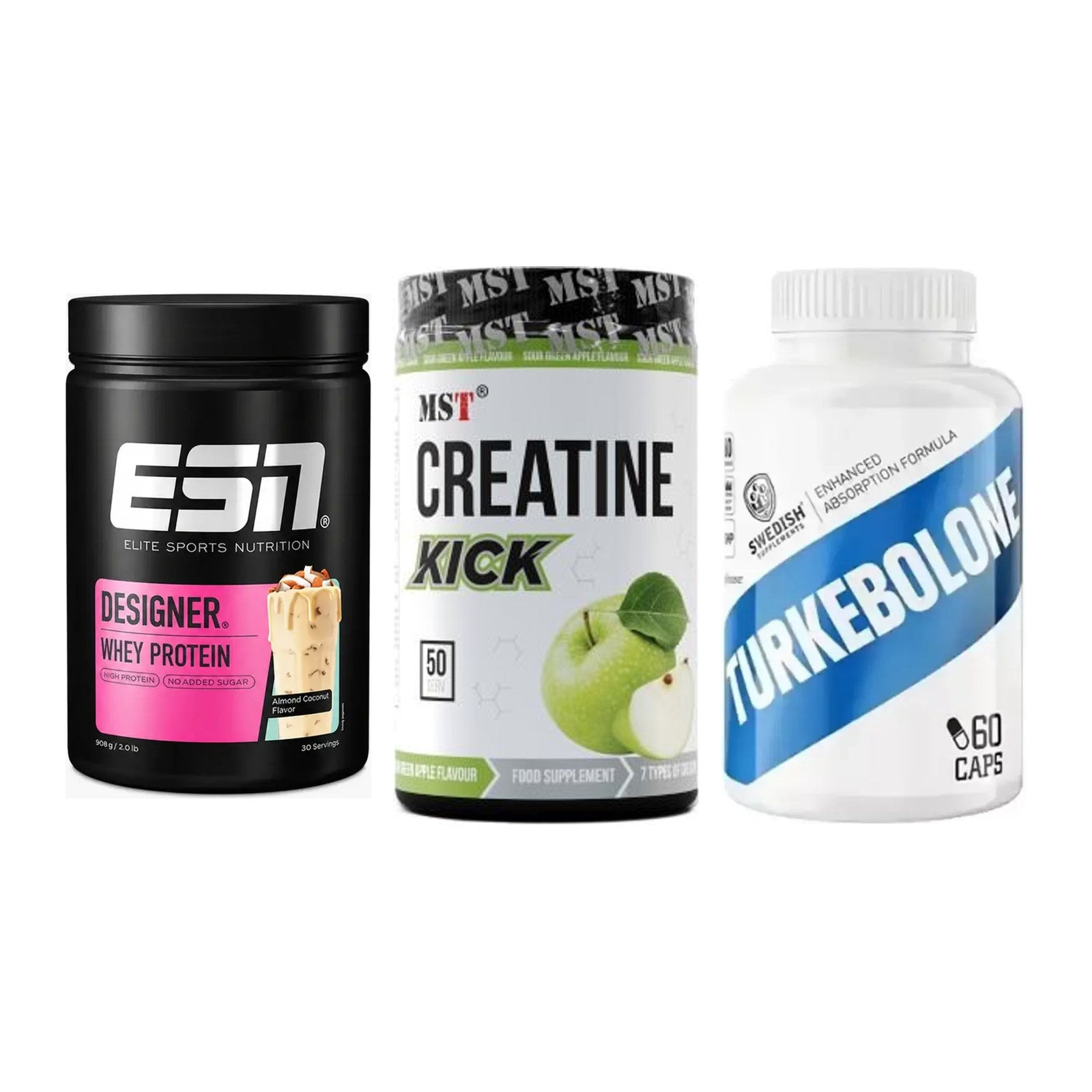 Definitionsphase-Set: ESN Designer + MST Creatine + Swedish Supple – alle enthaltenen Artikel