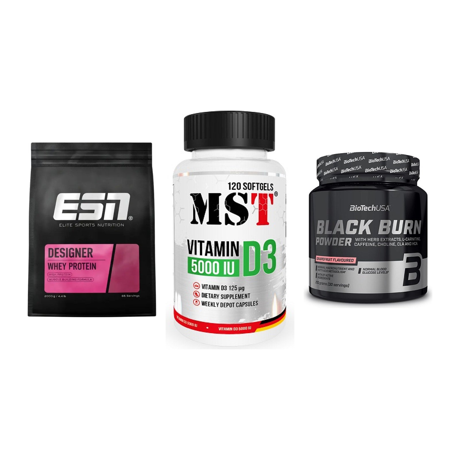 Definitionsphase-Set: ESN Designer + MST Vitamin D3 + BioTech Black – alle enthaltenen Artikel
