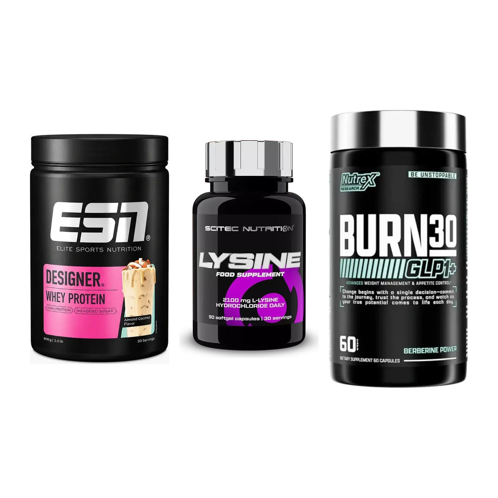 Definitionsphase-Set: ESN Designer + Scitec Lysine + Nutrex Burn 30 – alle enthaltenen Artikel