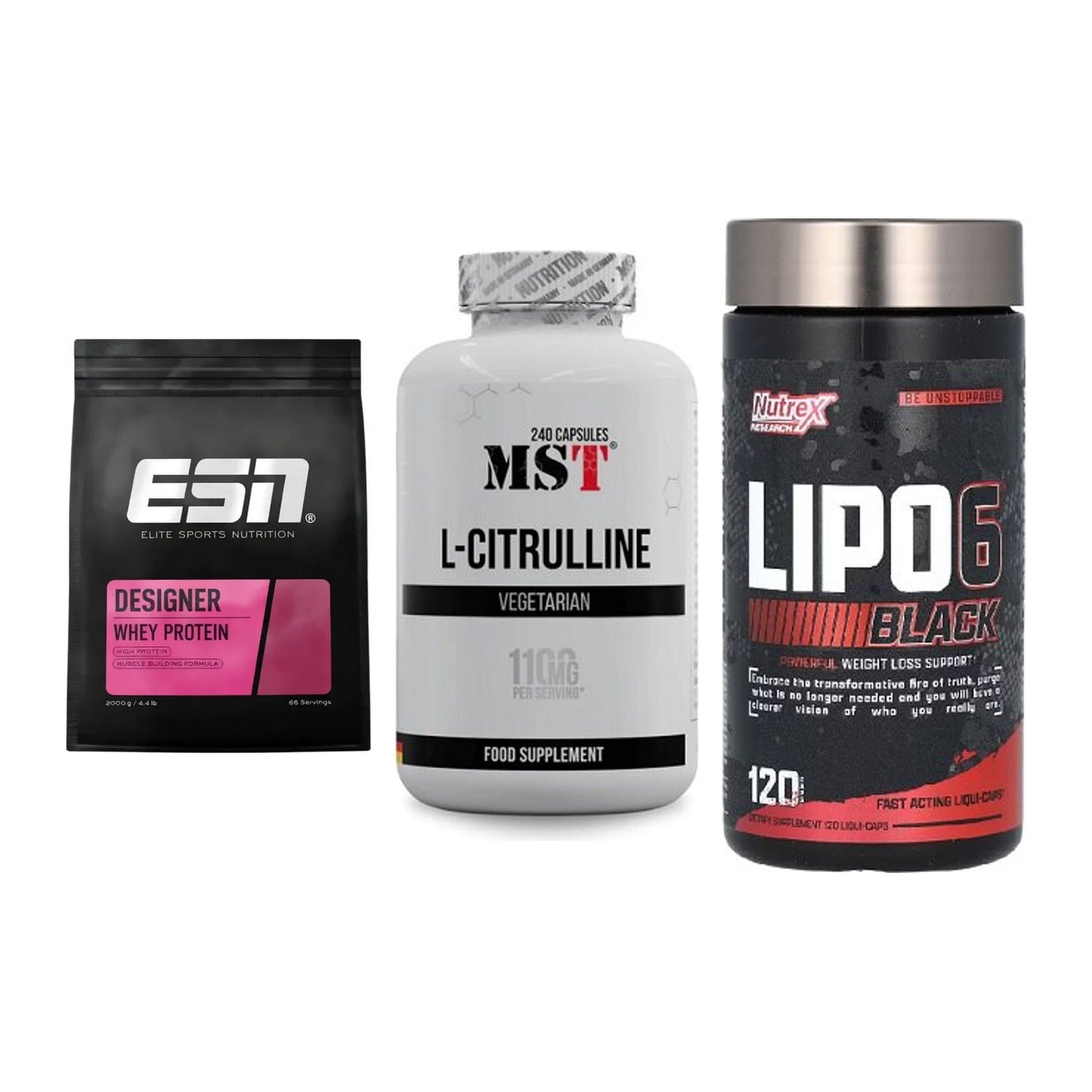 Definitionsphase-Set: ESN Designer + MST Citrulline + Nutrex Lipo 6 – alle enthaltenen Artikel
