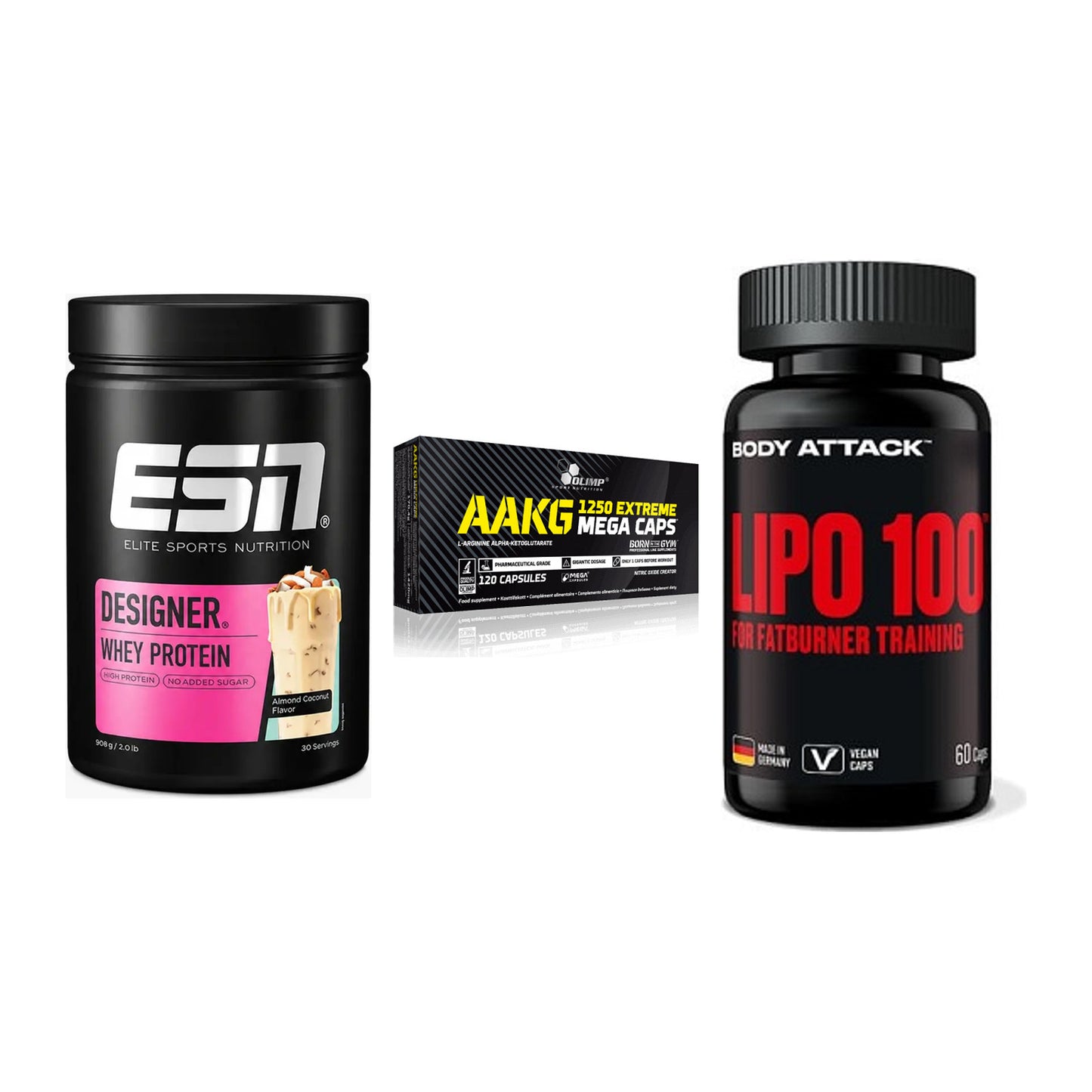 Definitionsphase-Set: ESN Designer + Olimp AAKG + Body Attack – alle enthaltenen Artikel