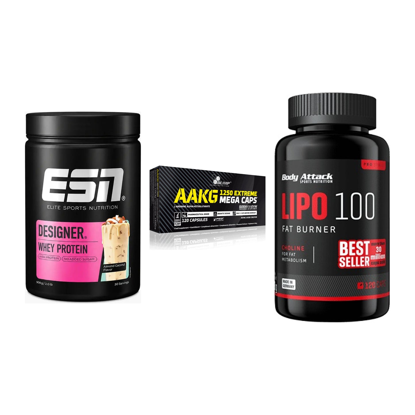 Definitionsphase-Set: ESN Designer + Olimp AAKG + Body Attack – alle enthaltenen Artikel