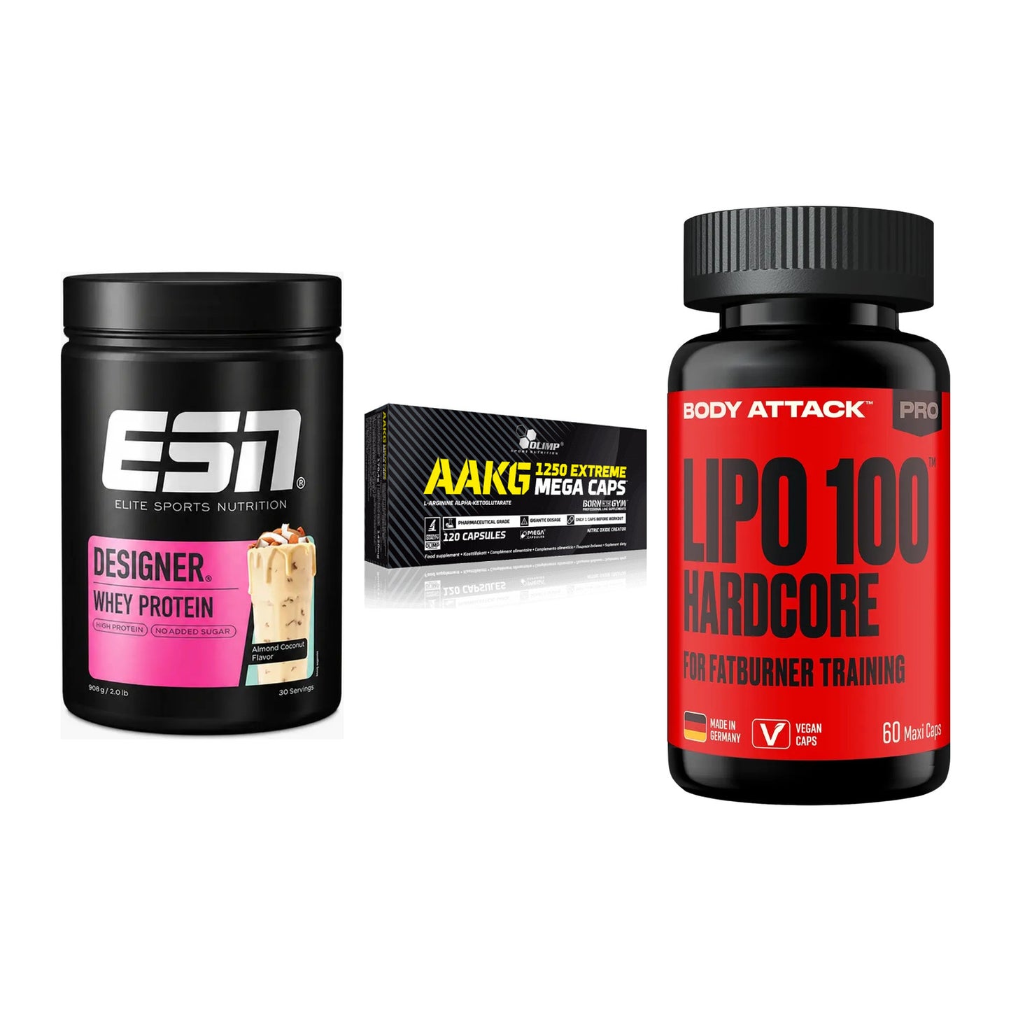 Definitionsphase-Set: ESN Designer + Olimp AAKG + Body Attack – alle enthaltenen Artikel