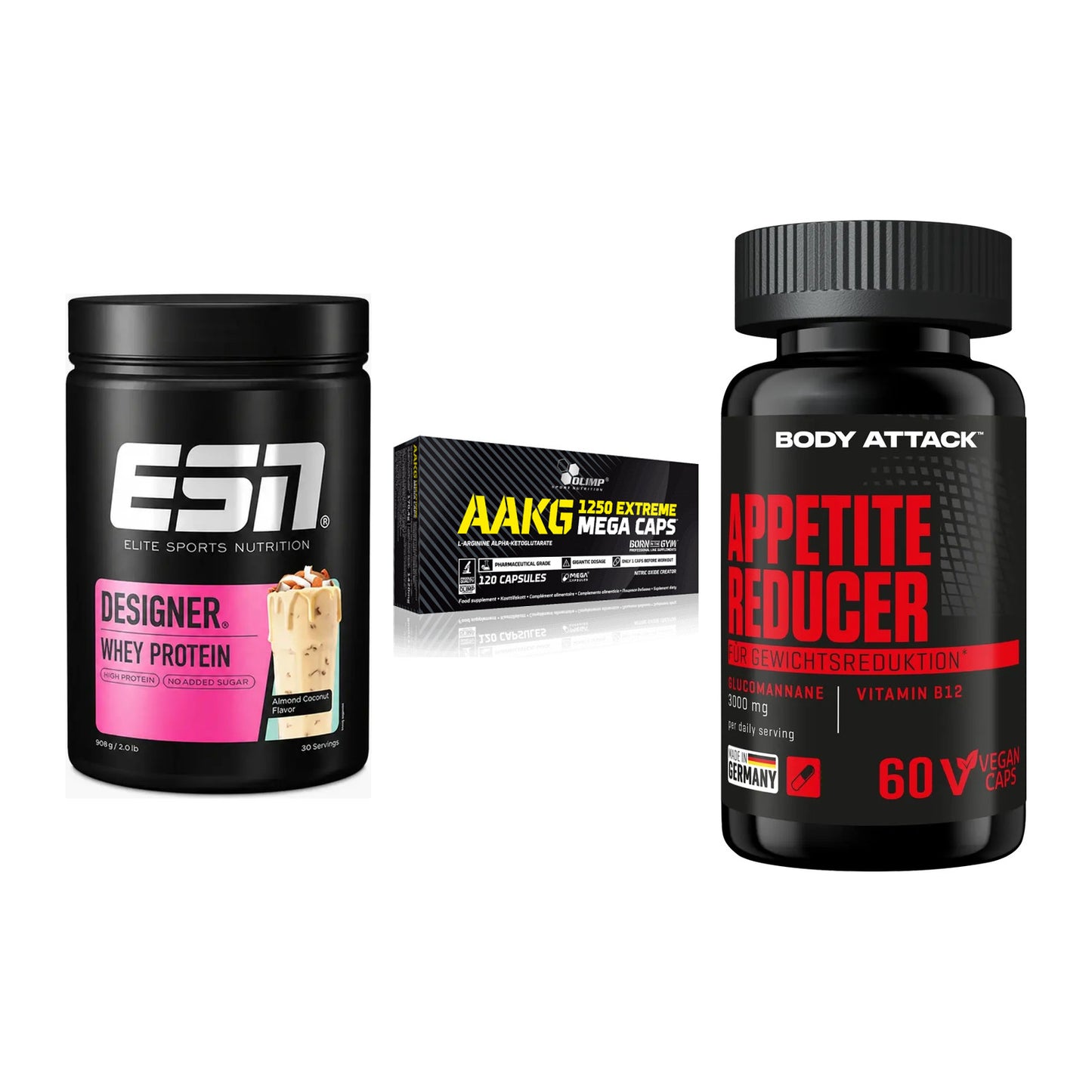 Definitionsphase-Set: ESN Designer + Olimp AAKG + Body Attack – alle enthaltenen Artikel