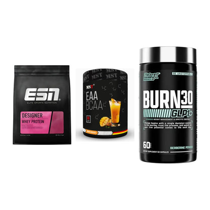 Definitionsphase-Set: ESN Designer + MST EAA & BCAA + Nutrex Burn 30 – alle enthaltenen Artikel