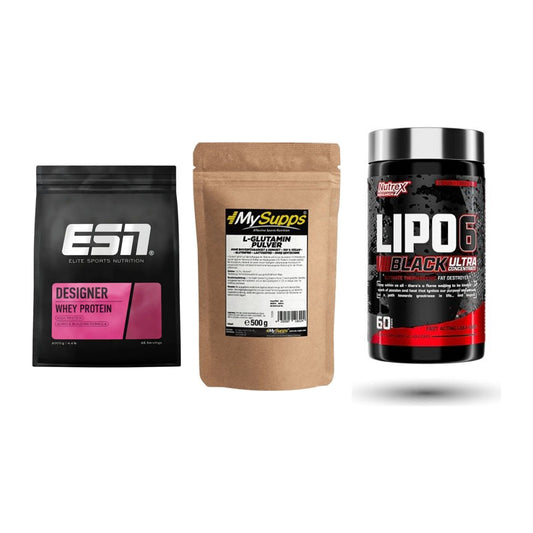 Definitionsphase-Set: ESN Designer + MySupps Glutam + Nutrex Lipo 6 – alle enthaltenen Artikel