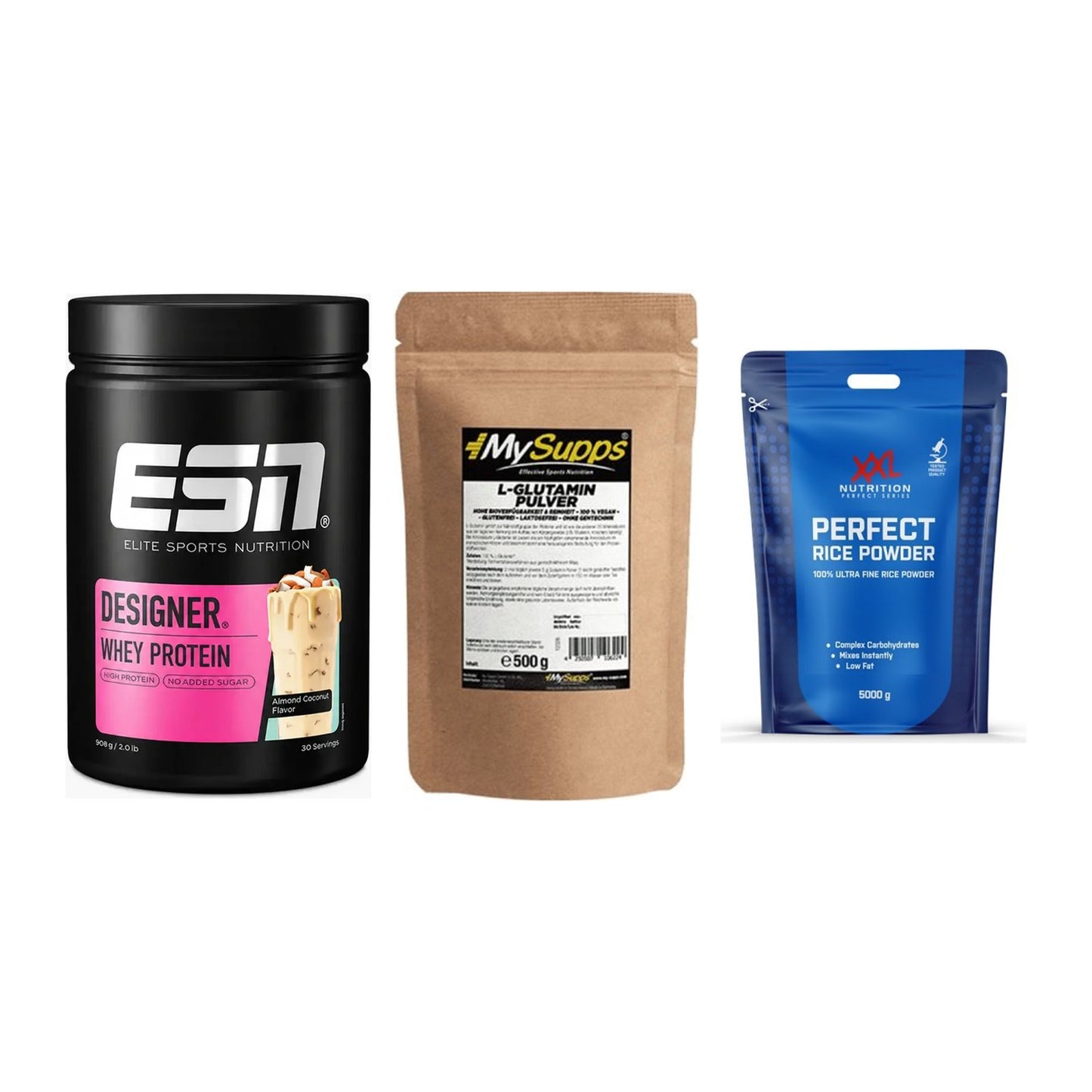 Definitionsphase-Set: ESN Designer + MySupps Glutam + XXL Nutrition – alle enthaltenen Artikel