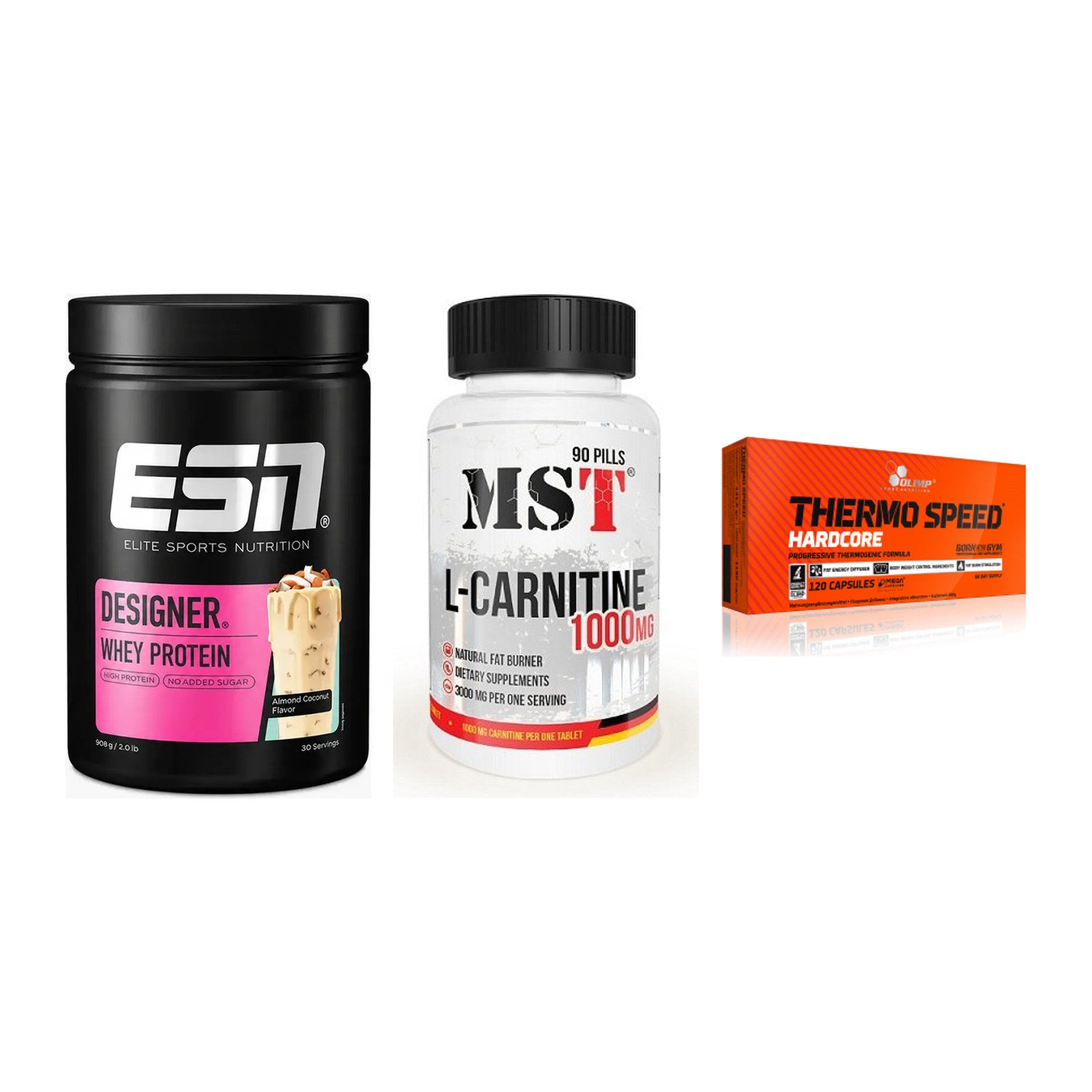 Definitionsphase-Set: ESN Designer + MST L-Carnitin + Olimp Thermo – alle enthaltenen Artikel