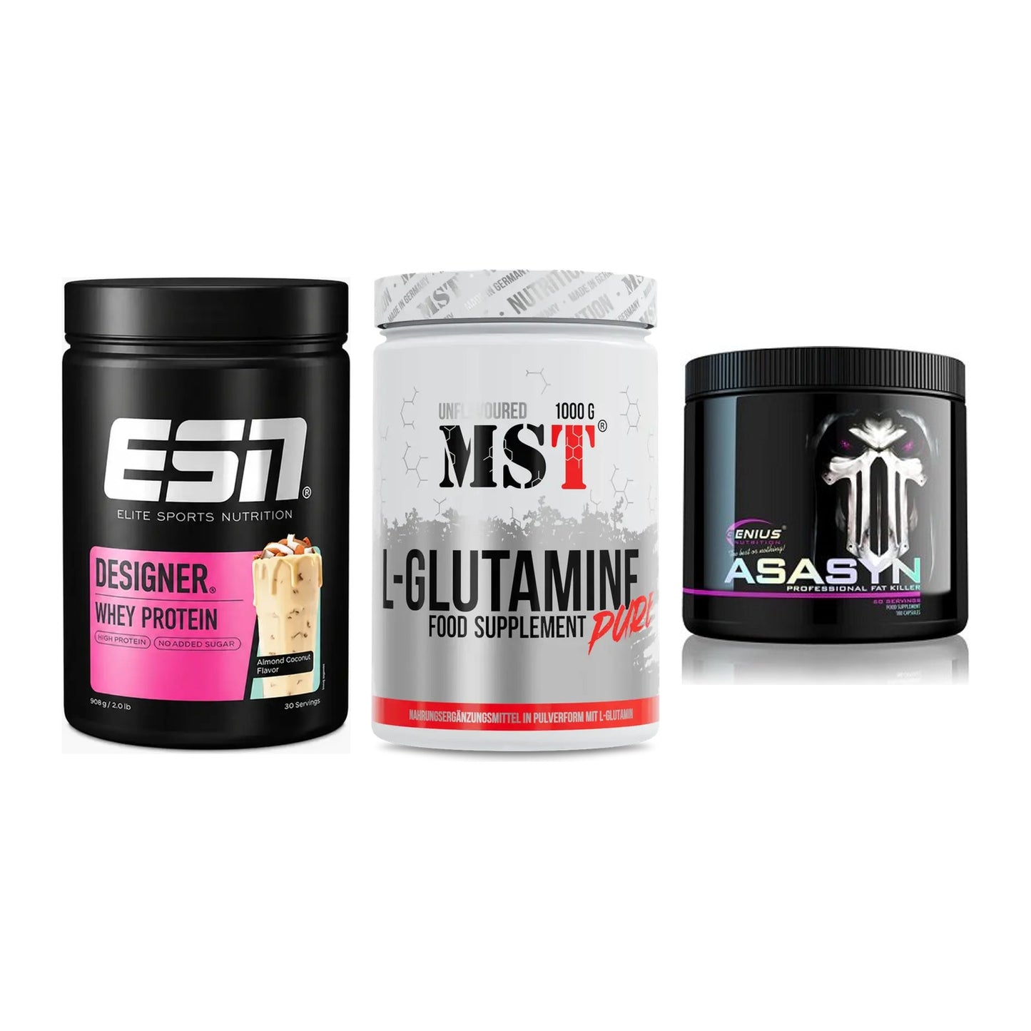 Definitionsphase-Set: ESN Designer + MST Glutamine + Genius Nutriti – alle enthaltenen Artikel