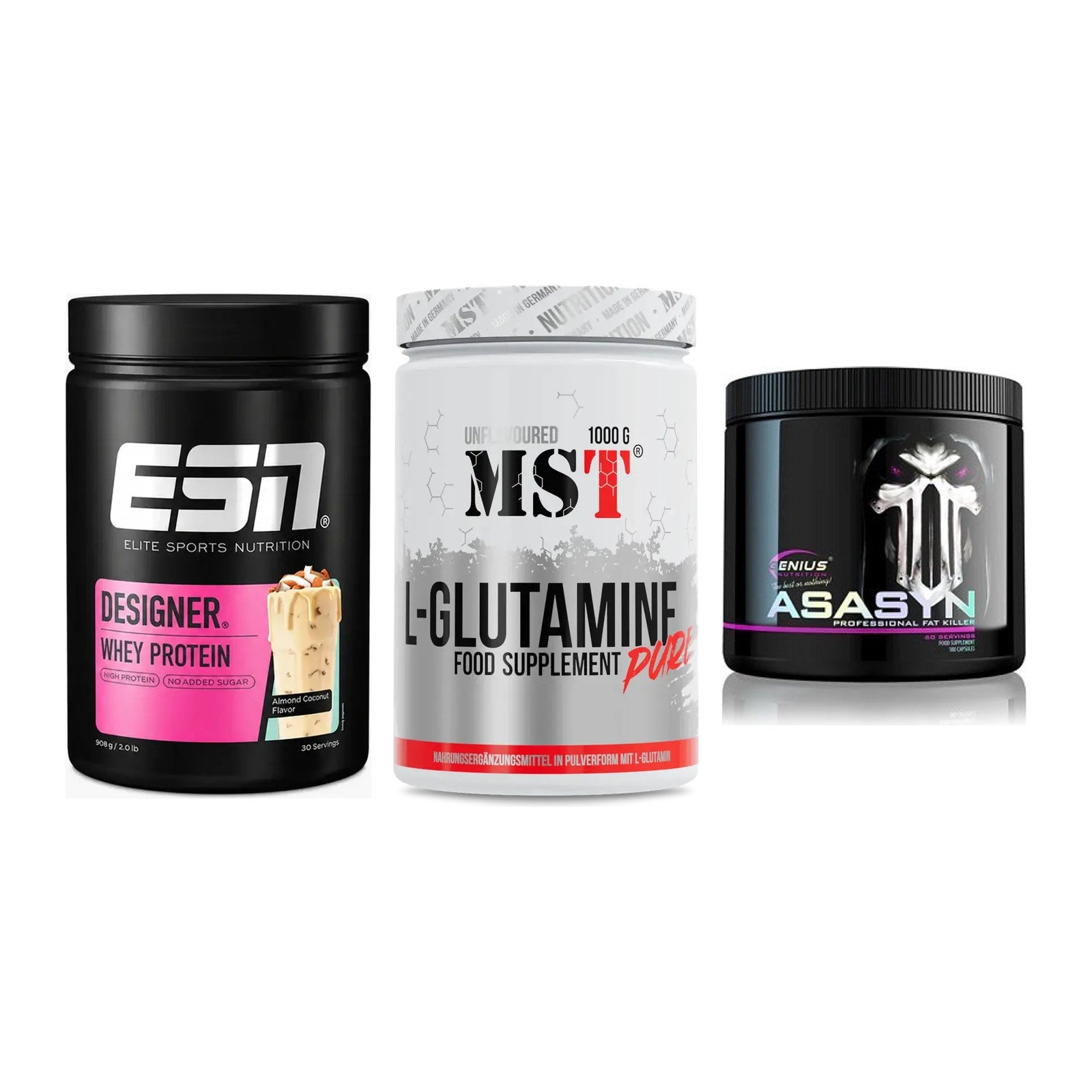 Definitionsphase-Set: ESN Designer + MST Glutamine + Genius Nutriti – alle enthaltenen Artikel