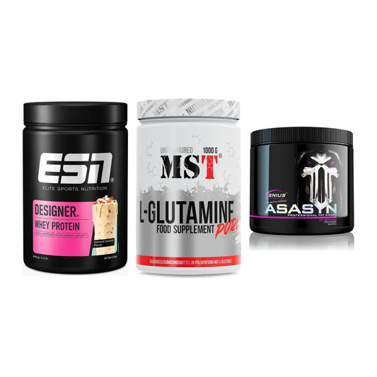 Definitionsphase-Set: ESN Designer + MST Glutamine + Genius Nutriti – alle enthaltenen Artikel