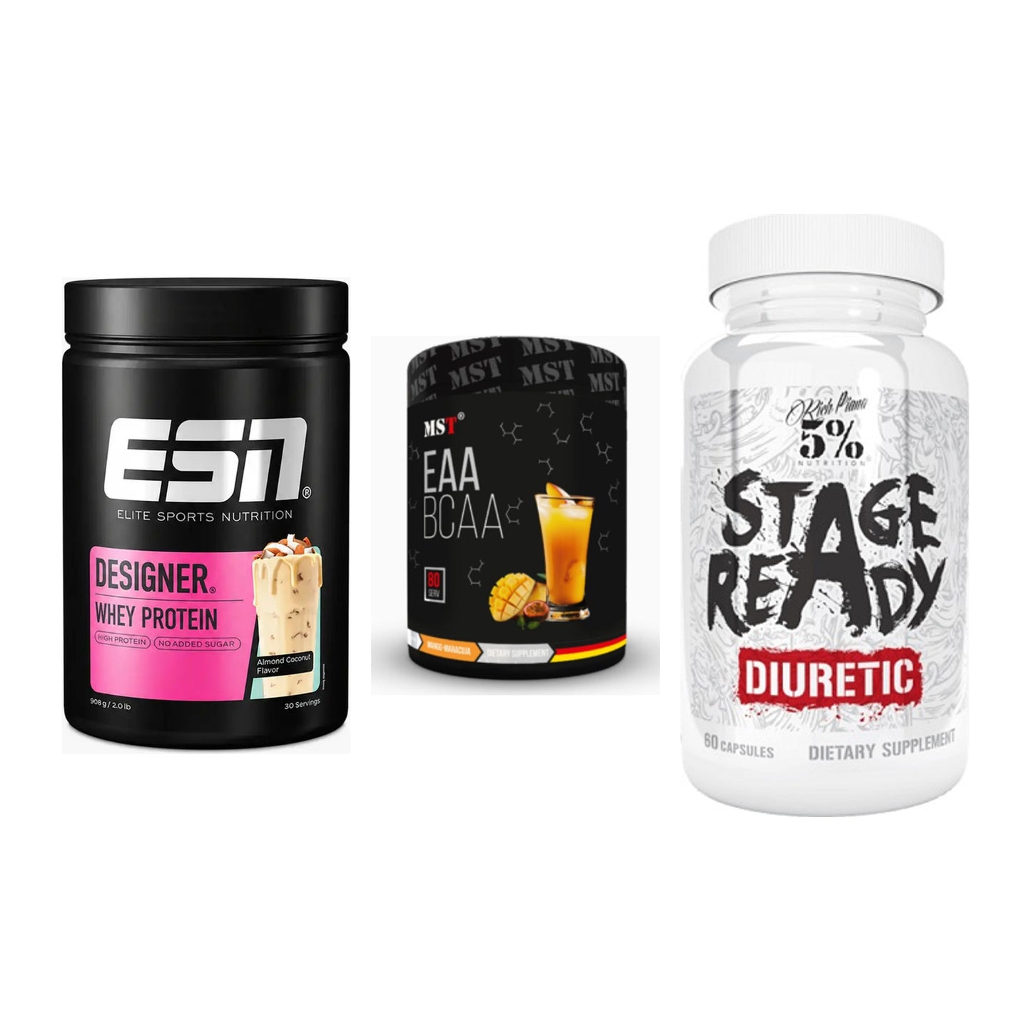 Definitionsphase-Set: ESN Designer + MST EAA & BCAA + 5% Nutrition – alle enthaltenen Artikel