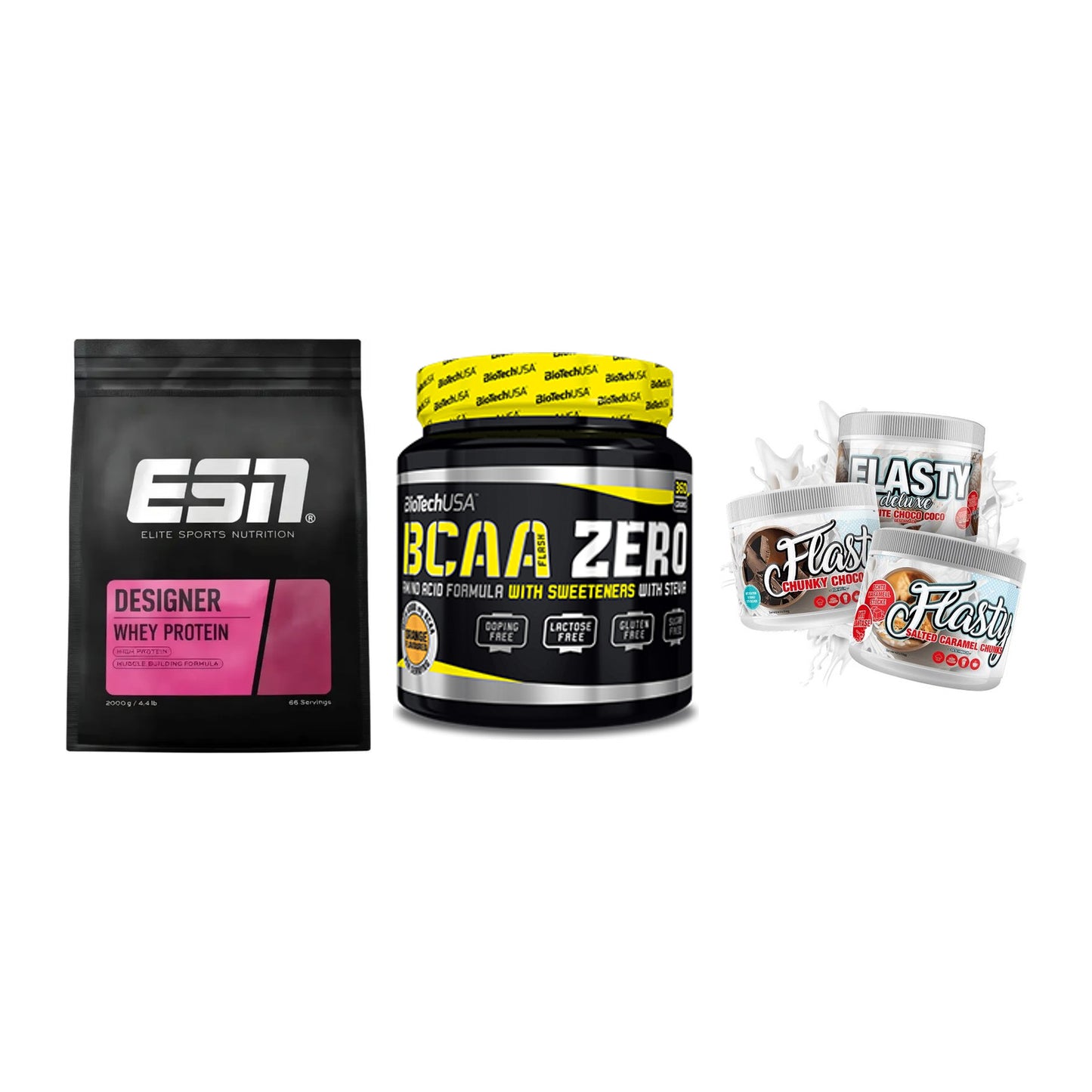 Definitionsphase-Set: ESN Designer + BioTech BCAA + Sinob Flasty – alle enthaltenen Artikel