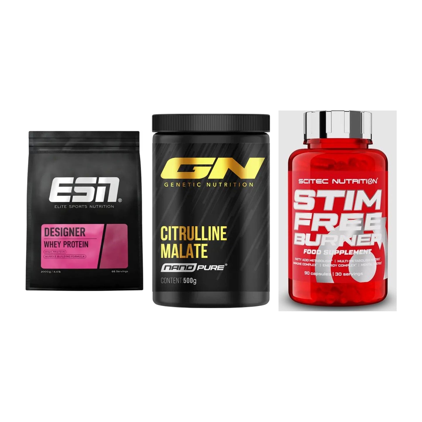 Definitionsphase-Set: ESN Designer + GN Citrulline + Scitec Stim – alle enthaltenen Artikel