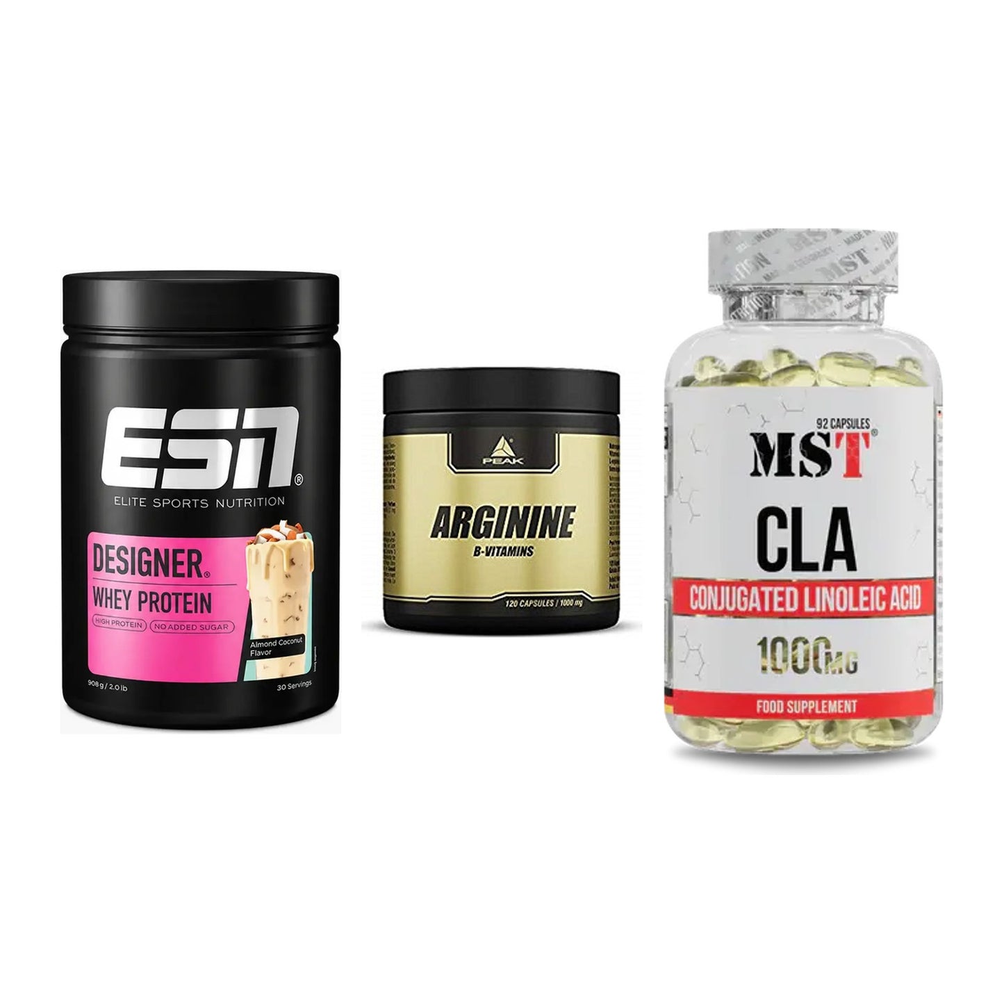 Definitionsphase-Set: ESN Designer + Peak Arginin + MST CLA 1000mg – alle enthaltenen Artikel