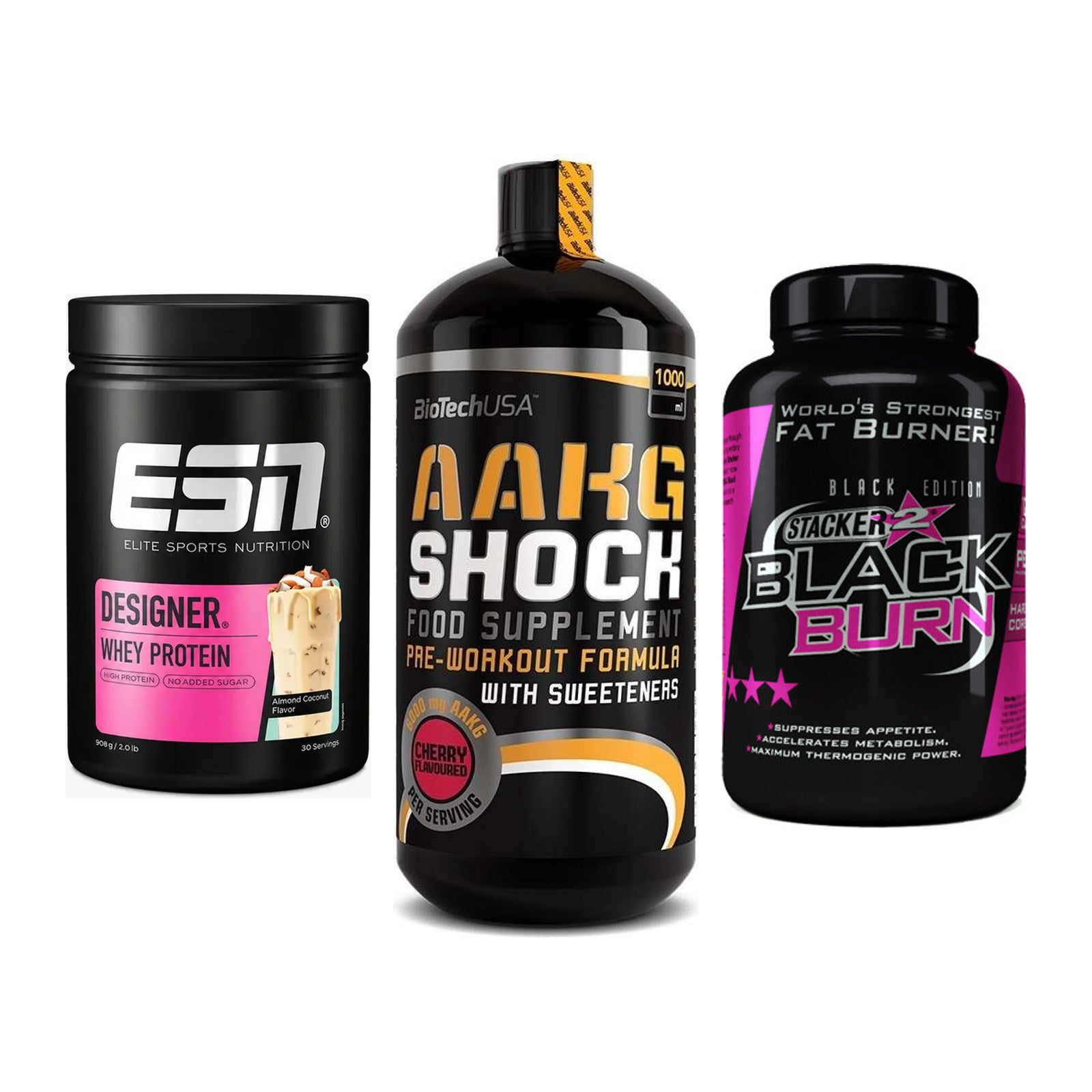 Definitionsphase-Set: ESN Designer + BioTech AAKG + Stacker2 Black – alle enthaltenen Artikel