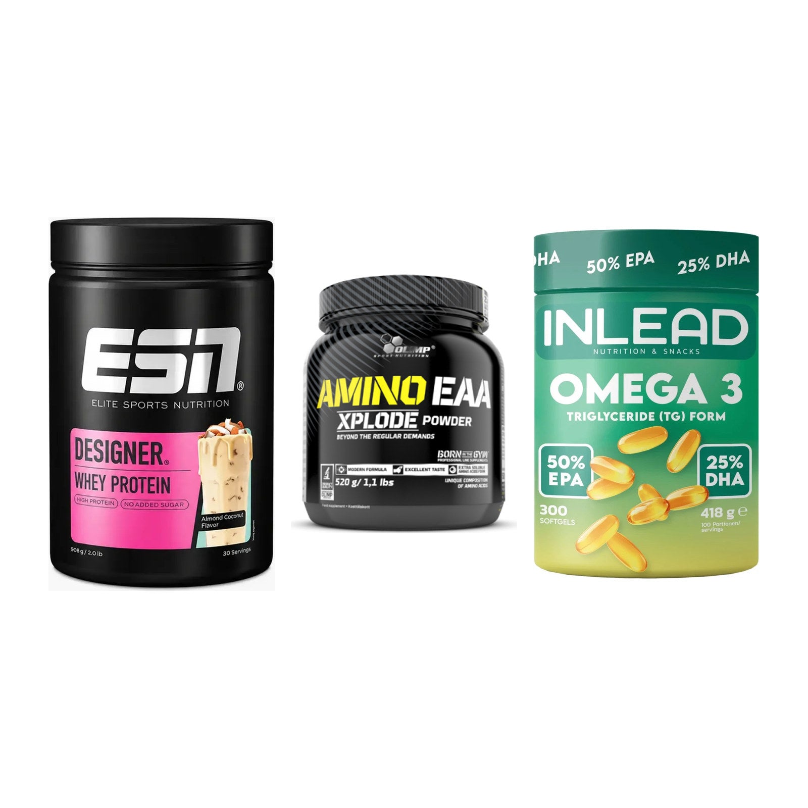 Definitionsphase-Set: ESN Designer + Olimp Amino + INLEAD Omega-3 – alle enthaltenen Artikel