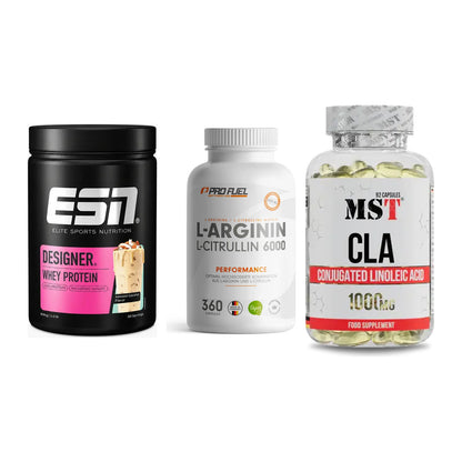 Definitionsphase-Set: ESN Designer + ProFuel L-Argi + MST CLA 1000mg – alle enthaltenen Artikel