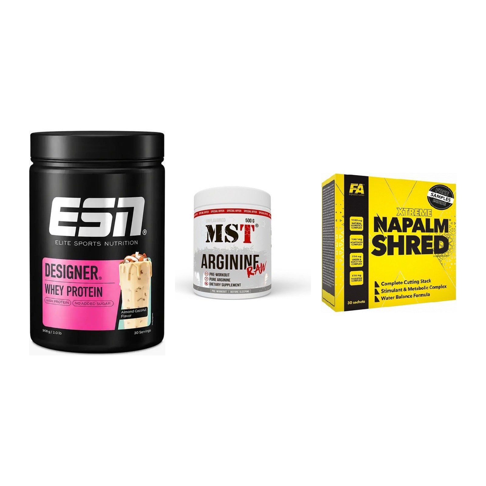 Definitionsphase-Set: ESN Designer + MST Arginine + FA Nutrition – alle enthaltenen Artikel