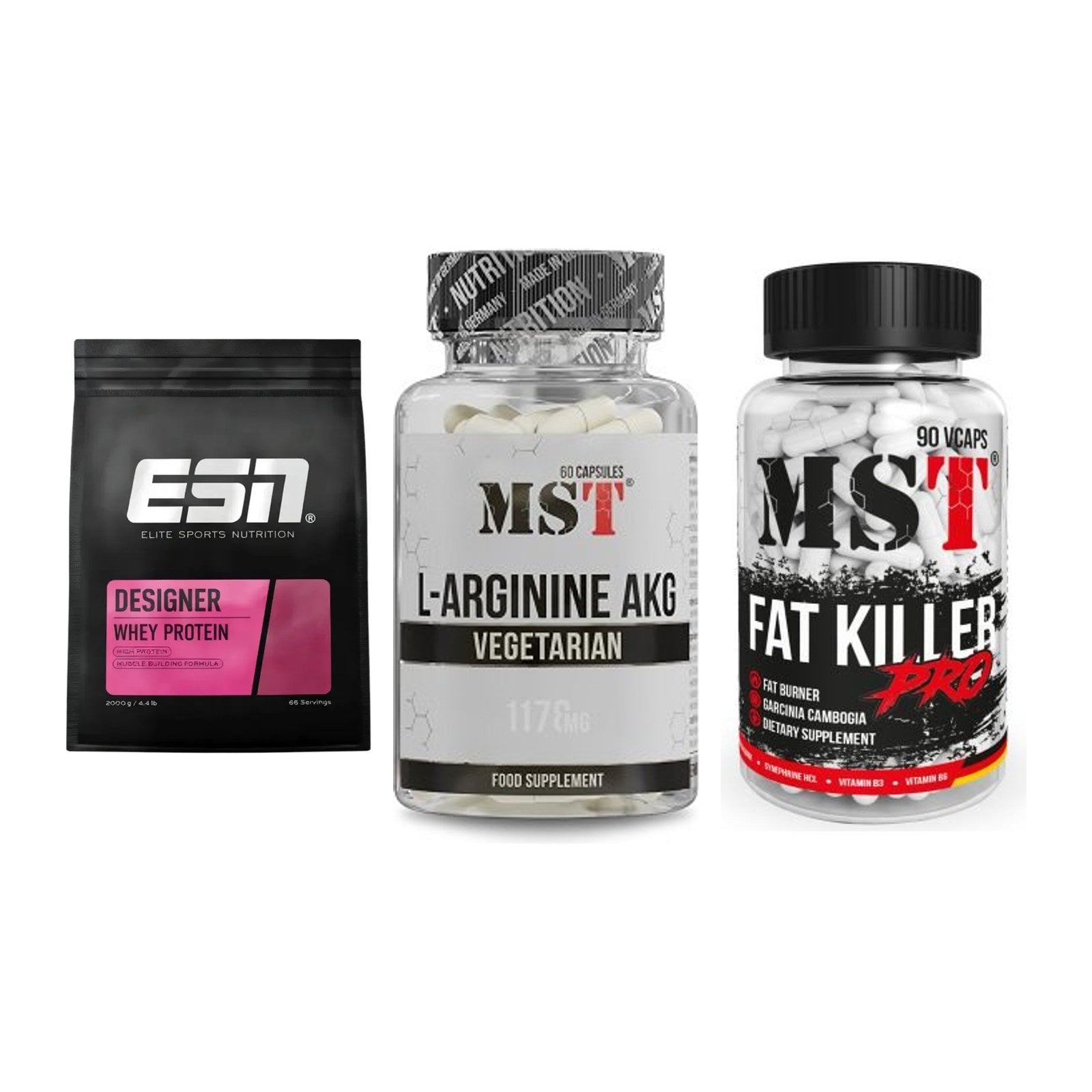 Definitionsphase-Set: ESN Designer + MST Arginin + MST Fat Killer – alle enthaltenen Artikel