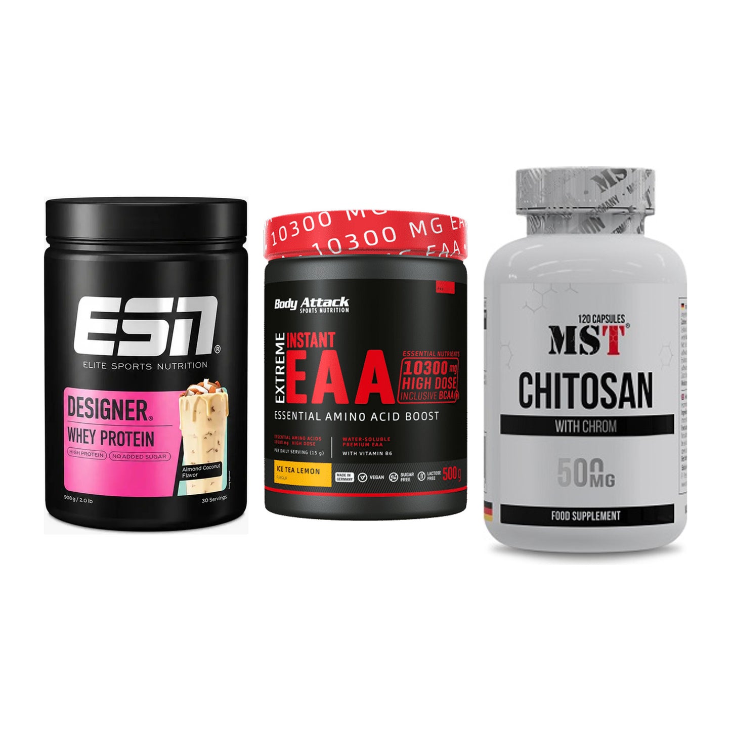 Definitionsphase-Set: ESN Designer + Body Attack + MST Chitosan – alle enthaltenen Artikel