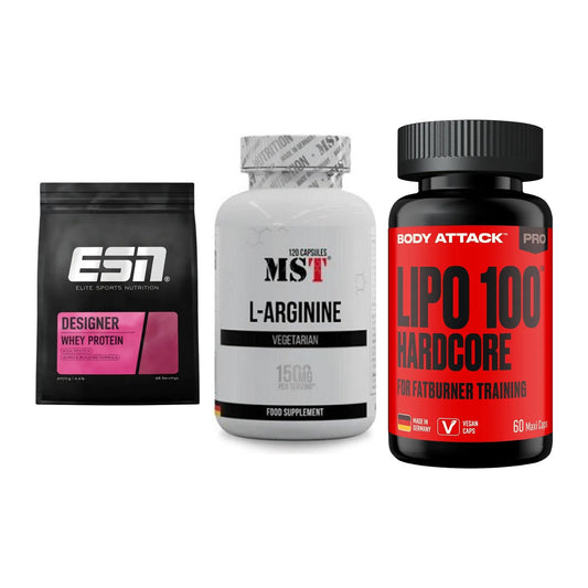 Definitionsphase-Set: ESN Designer + MST L-Arginine + Body Attack – alle enthaltenen Artikel