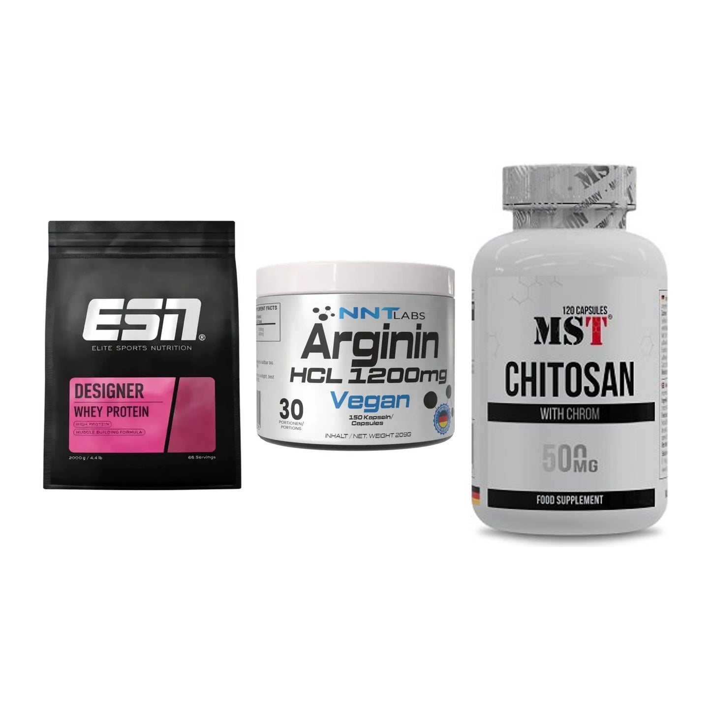 Definitionsphase-Set: ESN Designer + NNT Arginin + MST Chitosan – alle enthaltenen Artikel