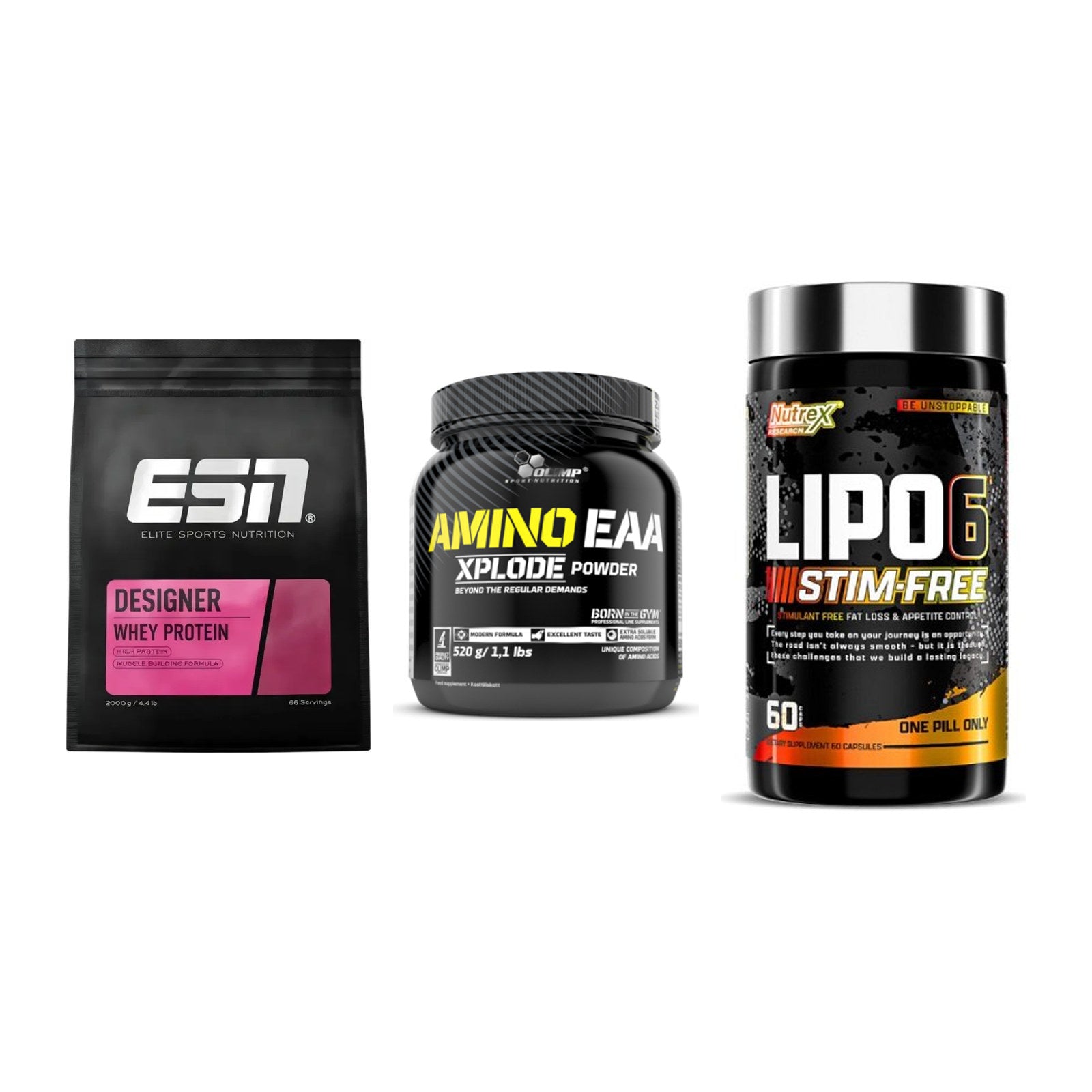 Definitionsphase-Set: ESN Designer + Olimp Amino + Nutrex Lipo 6 – alle enthaltenen Artikel