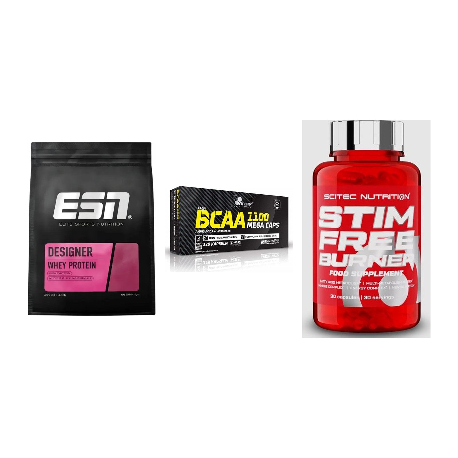 Definitionsphase-Set: ESN Designer + Olimp BCAA + Scitec Stim – alle enthaltenen Artikel