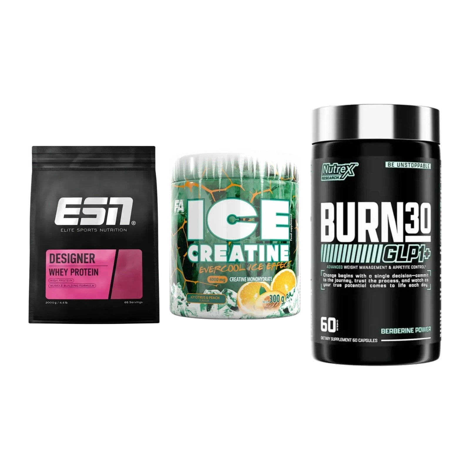 Definitionsphase-Set: ESN Designer + FA Nutrition + Nutrex Burn 30 – alle enthaltenen Artikel