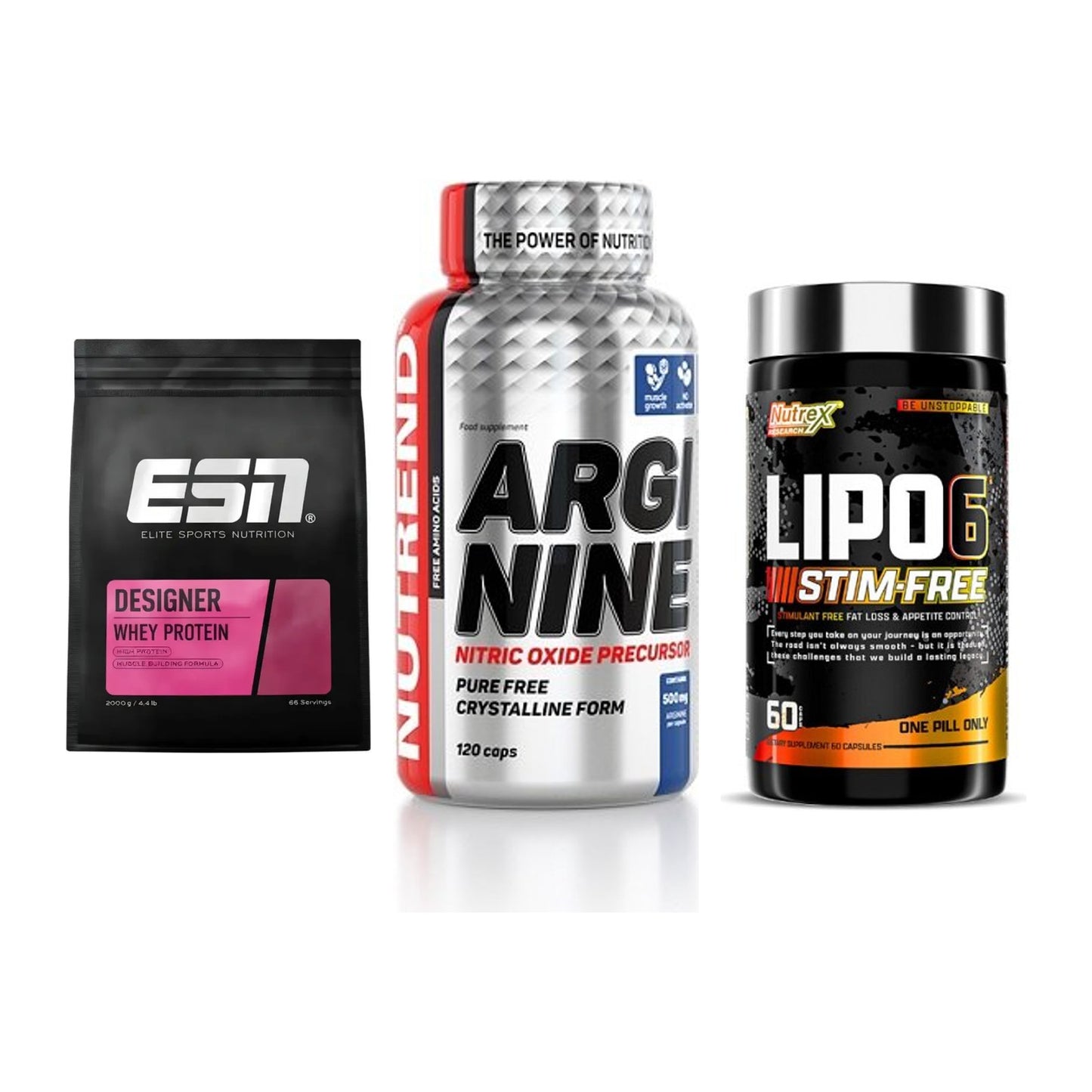 Definitionsphase-Set: ESN Designer + Nutrend Argini + Nutrex Lipo 6 – alle enthaltenen Artikel