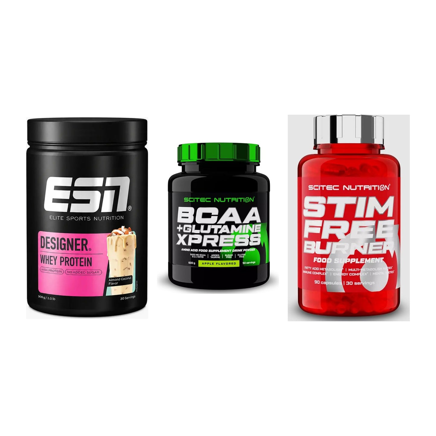 Definitionsphase-Set: ESN Designer + Scitec BCAA + Scitec Stim – alle enthaltenen Artikel