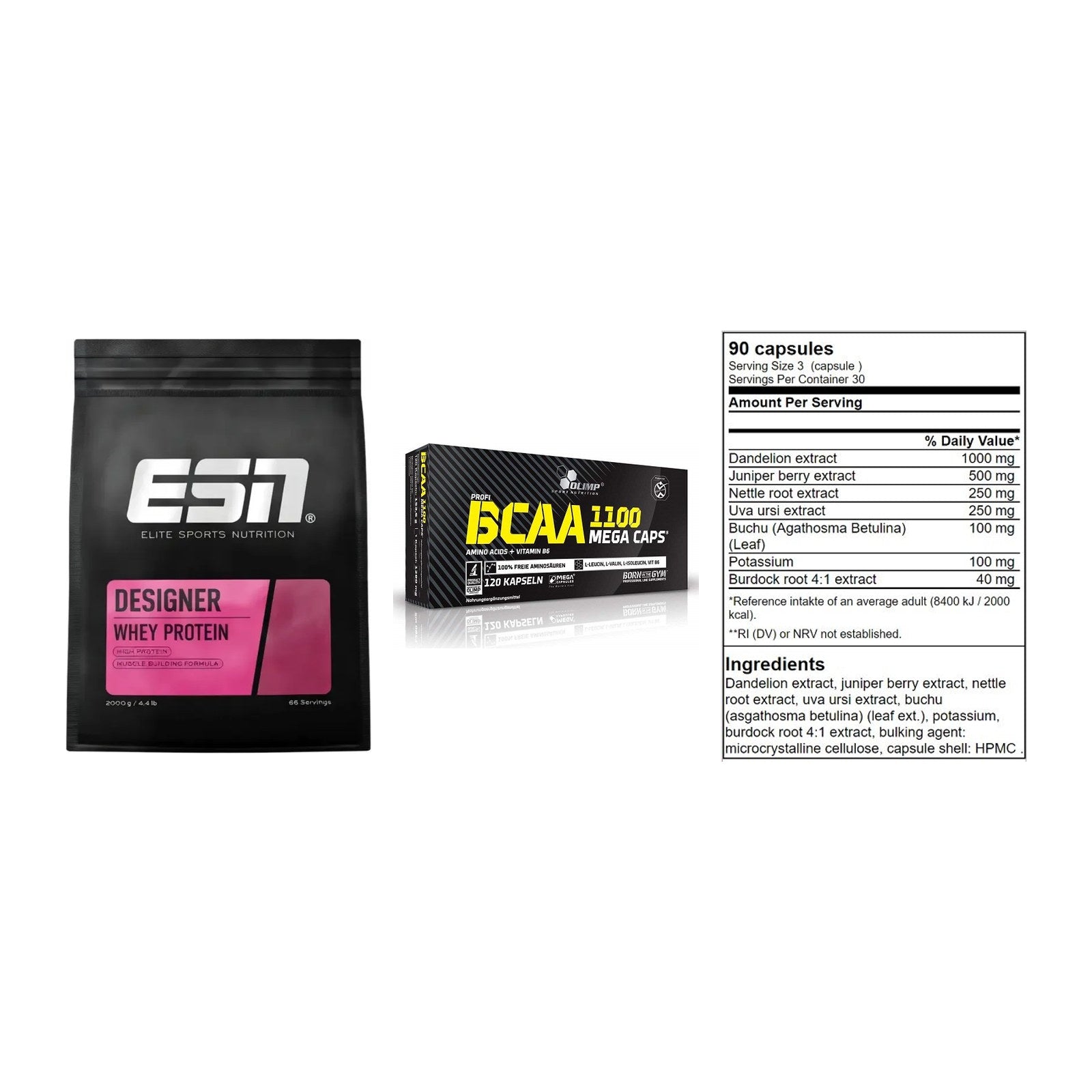 Definitionsphase-Set: ESN Designer + Olimp BCAA + GN Shred Cuts – alle enthaltenen Artikel