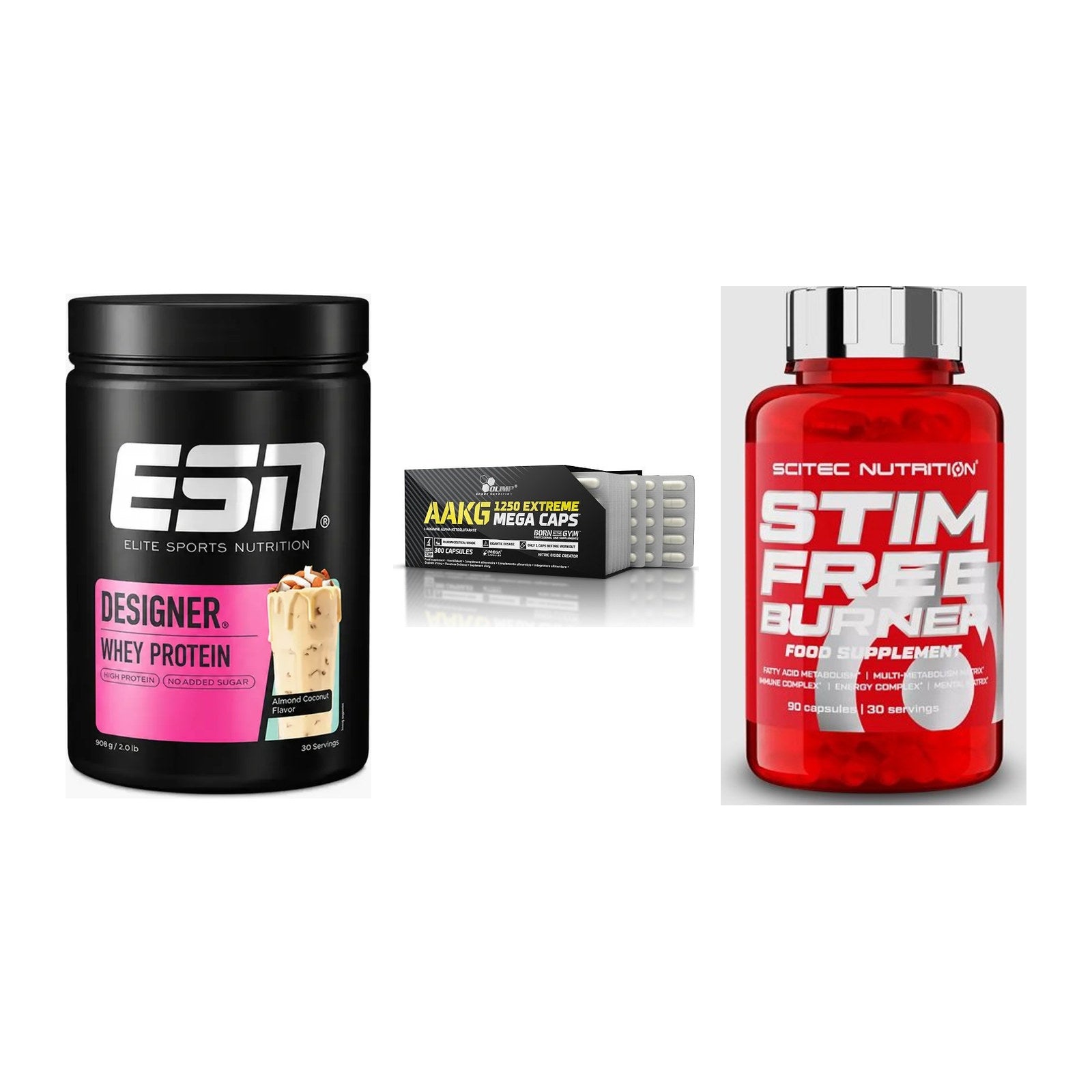 Definitionsphase-Set: ESN Designer + Olimp AAKG + Scitec Stim – alle enthaltenen Artikel