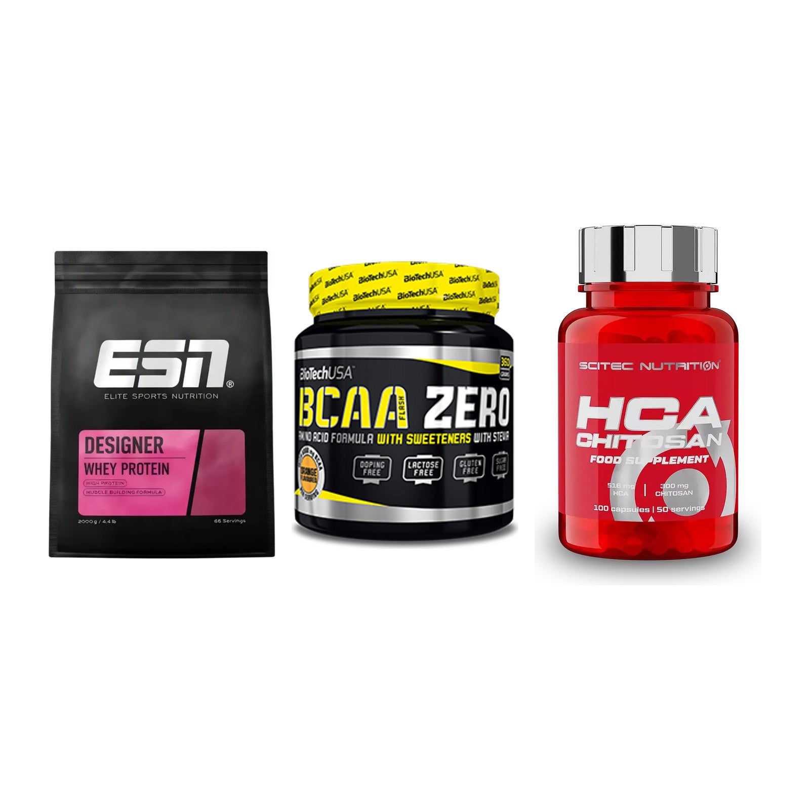 Definitionsphase-Set: ESN Designer + BioTech BCAA + Scitec HCA-Chi – alle enthaltenen Artikel