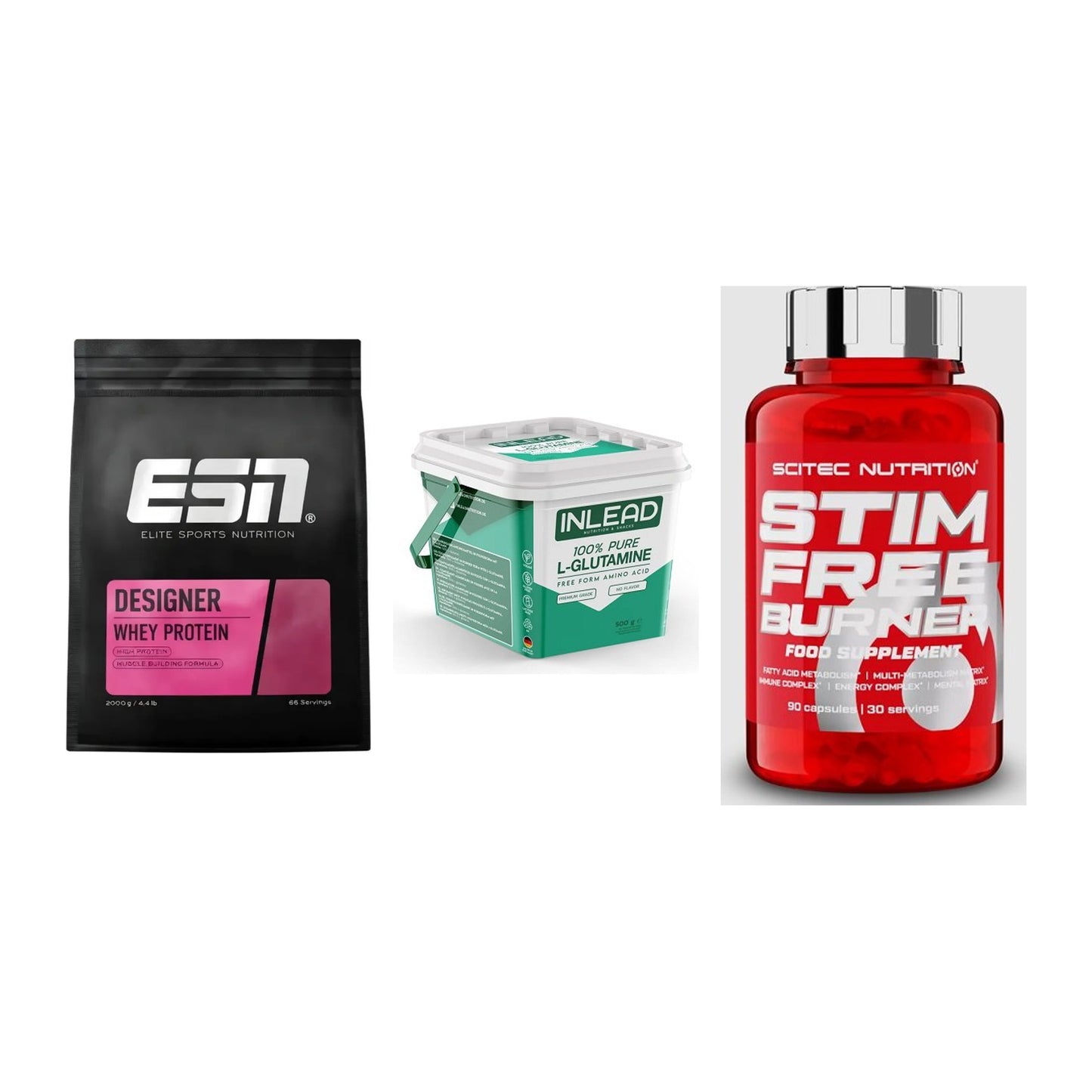 Definitionsphase-Set: ESN Designer + INLEAD L-Gluta + Scitec Stim – alle enthaltenen Artikel